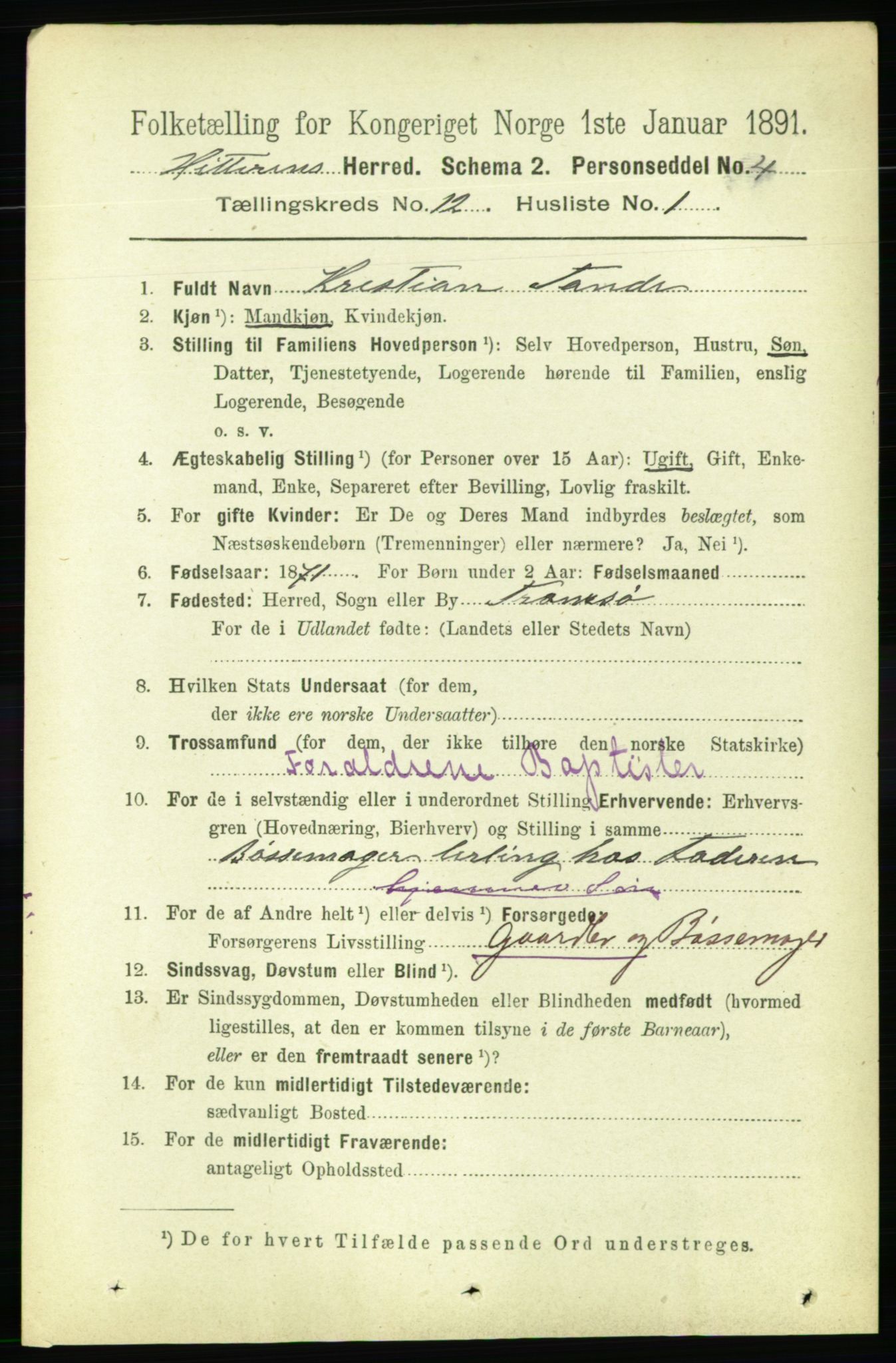 RA, 1891 census for 1617 Hitra, 1891, p. 2566