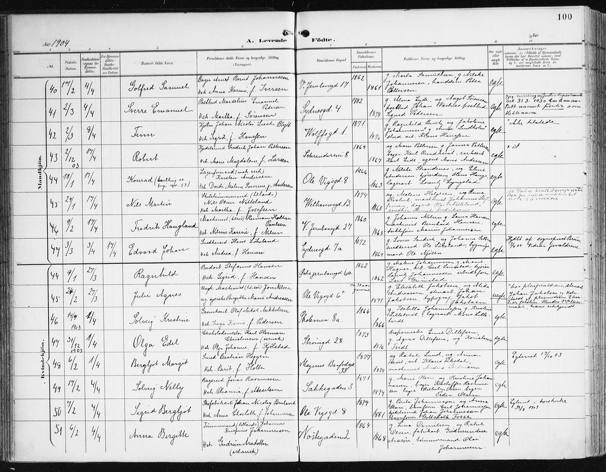 Johanneskirken sokneprestembete, AV/SAB-A-76001/H/Haa/L0002: Parish register (official) no. A 2, 1900-1912, p. 100