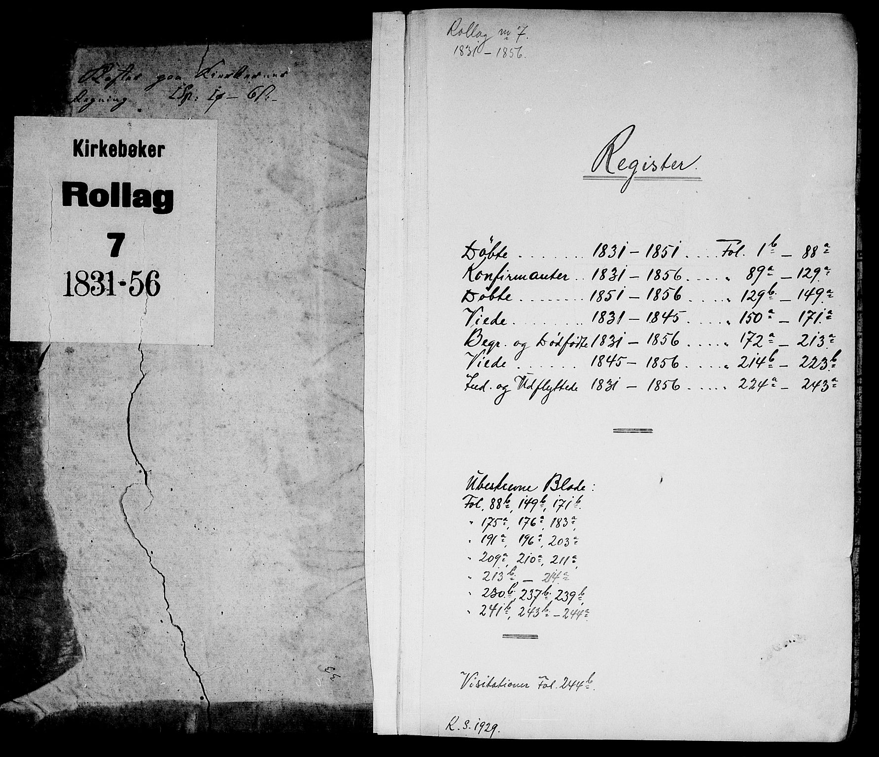 Rollag kirkebøker, SAKO/A-240/G/Ga/L0002: Parish register (copy) no. I 2, 1831-1856