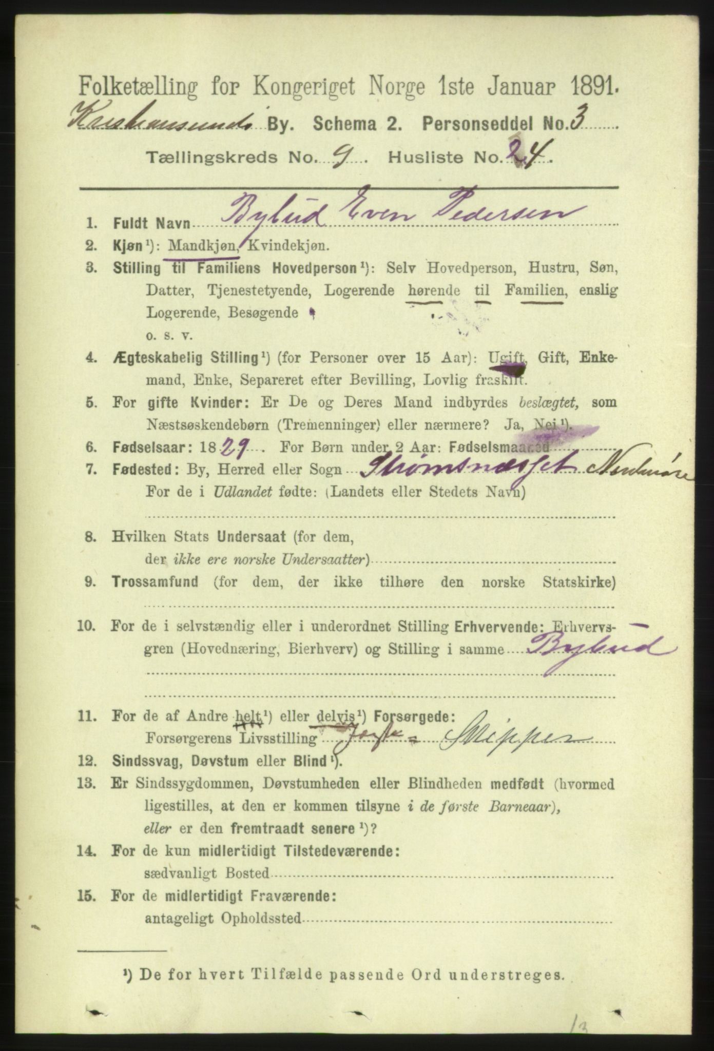 RA, 1891 census for 1503 Kristiansund, 1891, p. 7348