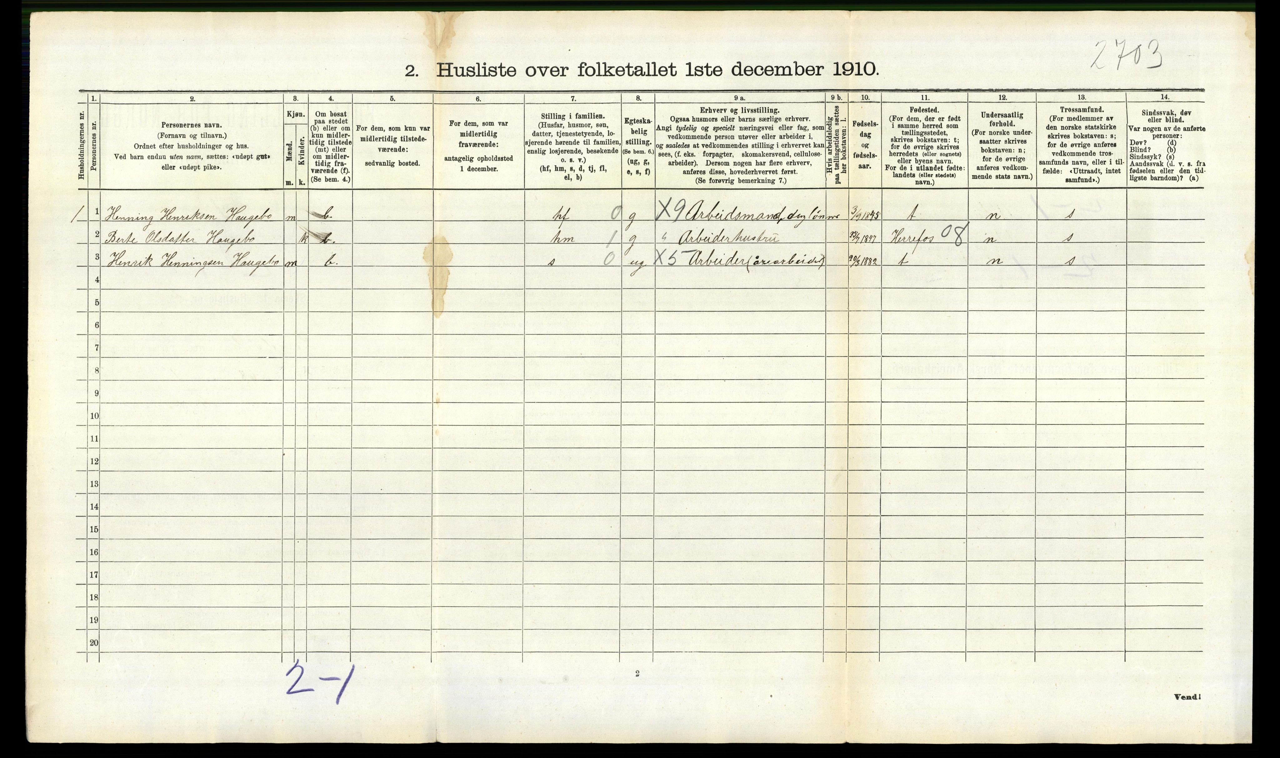 RA, 1910 census for Landvik, 1910, p. 835