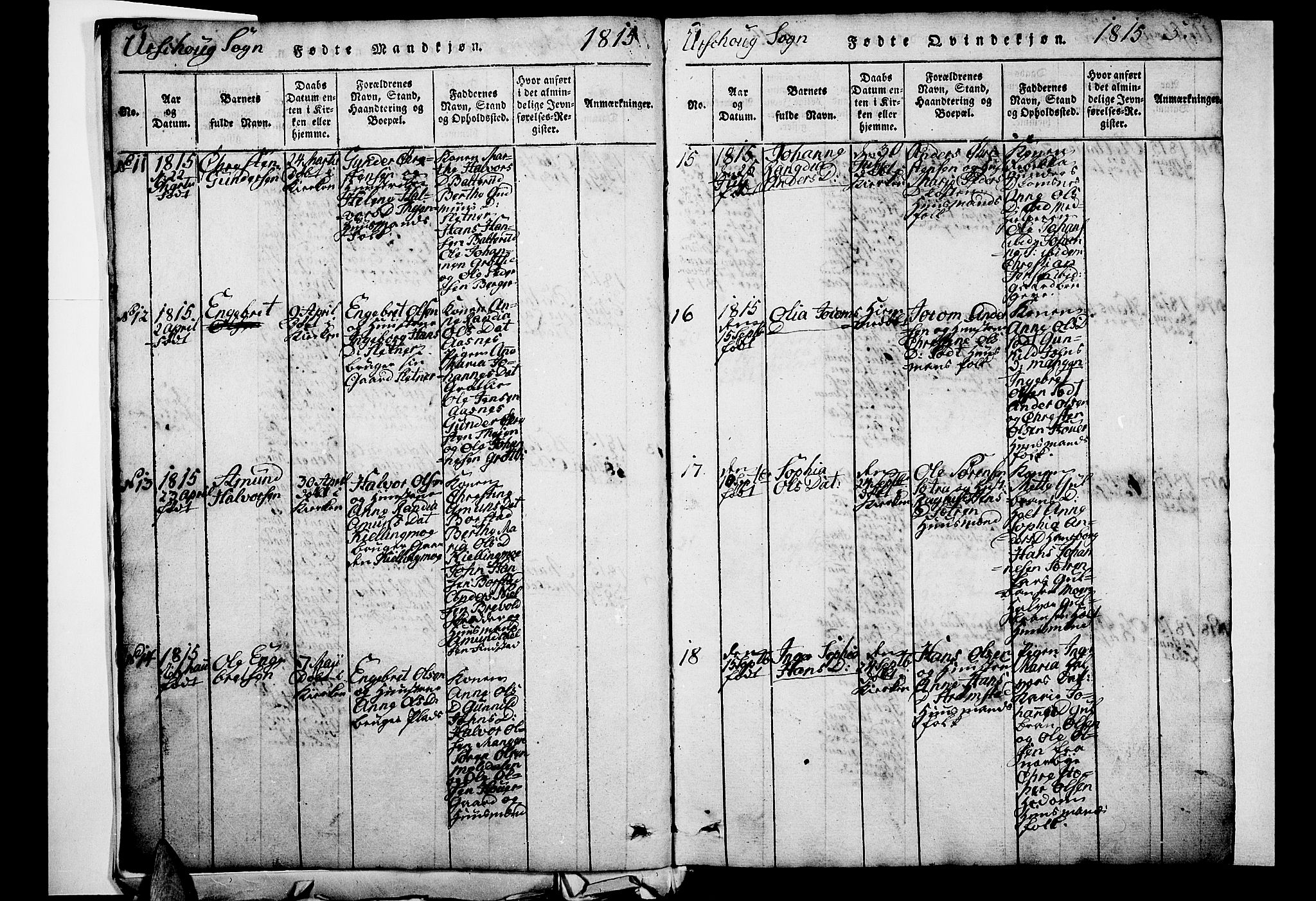 Aurskog prestekontor Kirkebøker, AV/SAO-A-10304a/G/Ga/L0001: Parish register (copy) no. I 1, 1814-1829, p. 5