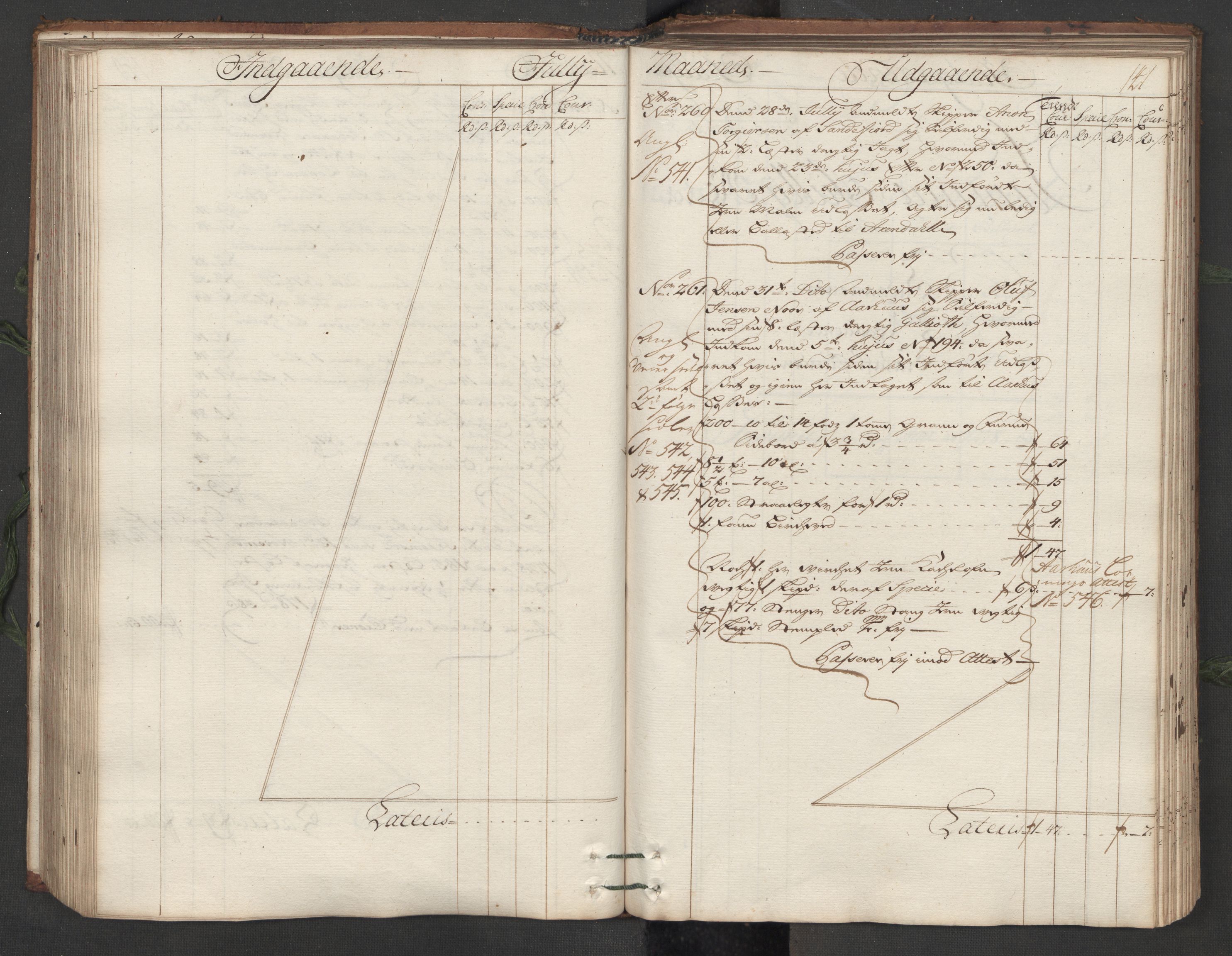 Generaltollkammeret, tollregnskaper, AV/RA-EA-5490/R12/L0007/0001: Tollregnskaper Langesund / Hovedtollbok, 1731, p. 140b-141a