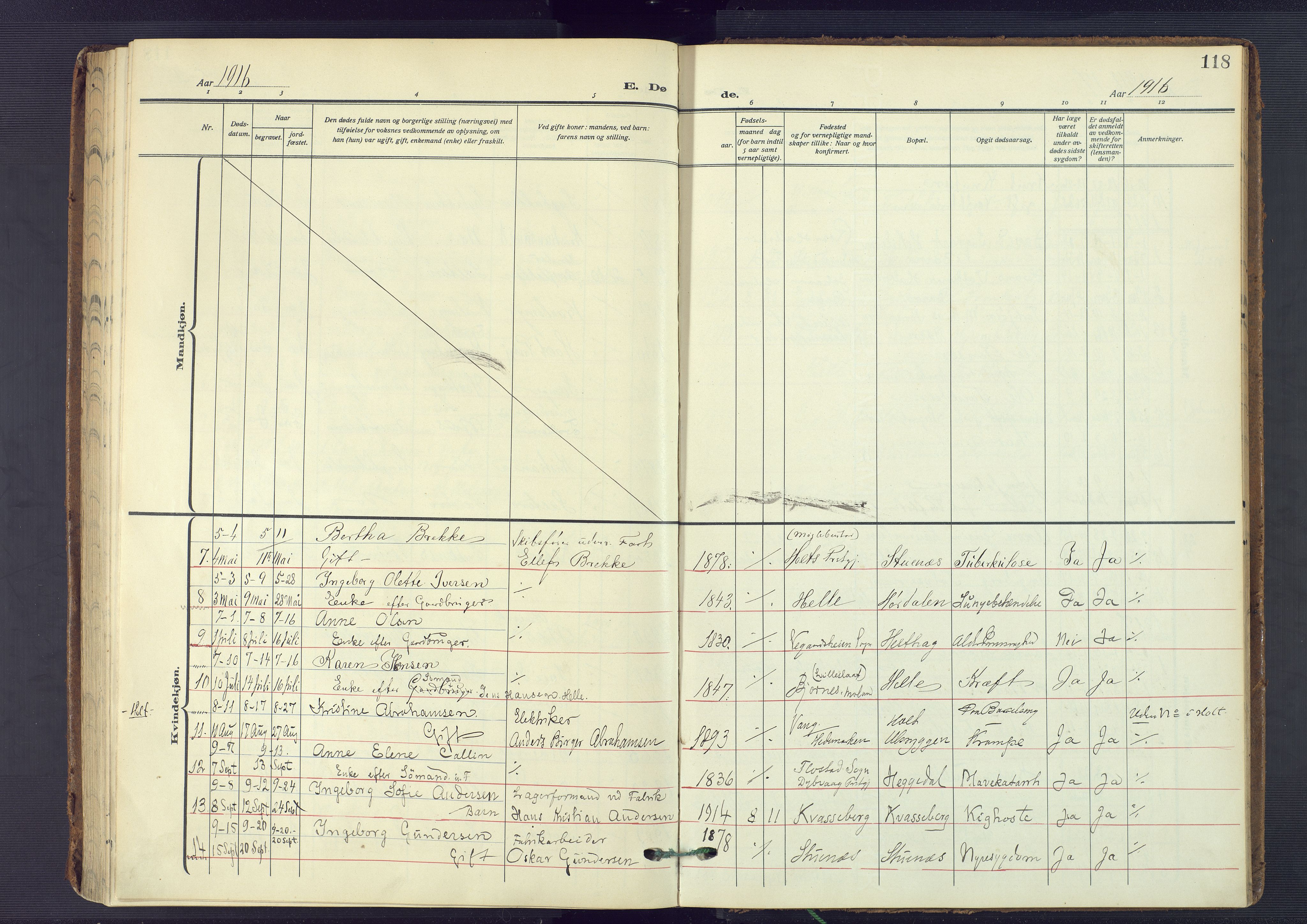 Austre Moland sokneprestkontor, AV/SAK-1111-0001/F/Fa/Fab/L0003: Parish register (official) no. A 3, 1914-1927, p. 118