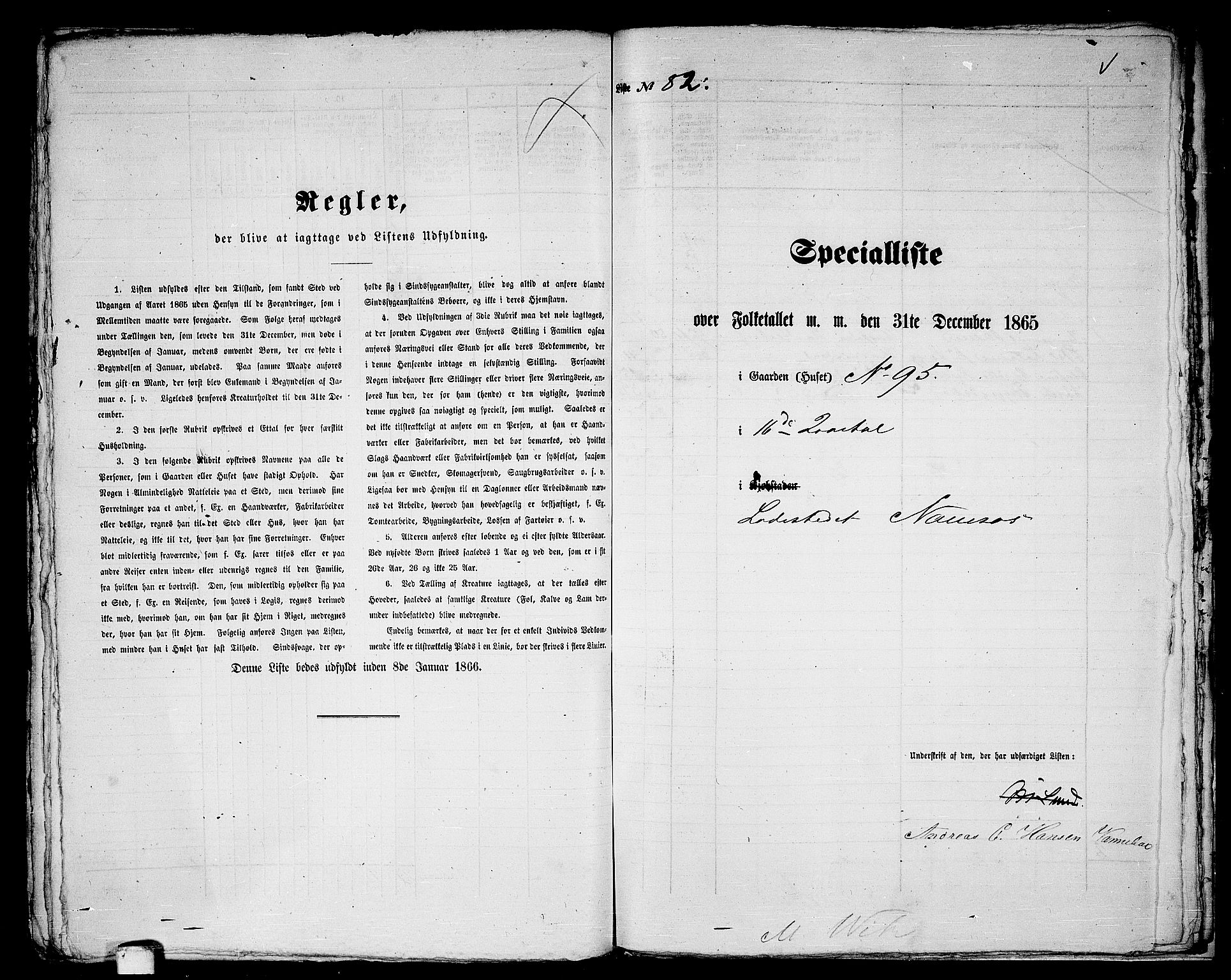 RA, 1865 census for Namsos/Namsos, 1865, p. 168