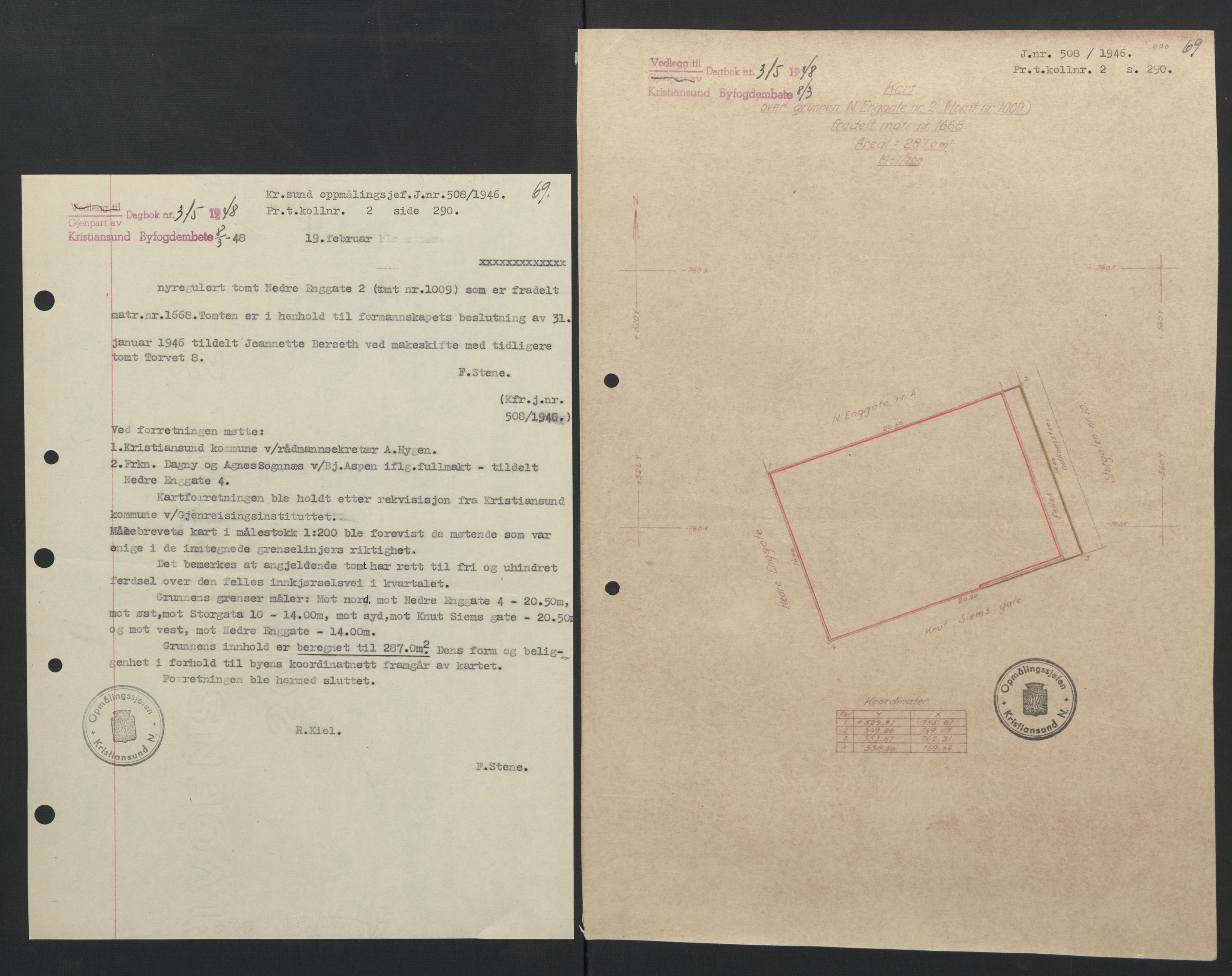 Kristiansund byfogd, AV/SAT-A-4587/A/27: Mortgage book no. 42, 1947-1950, Diary no: : 315/1948