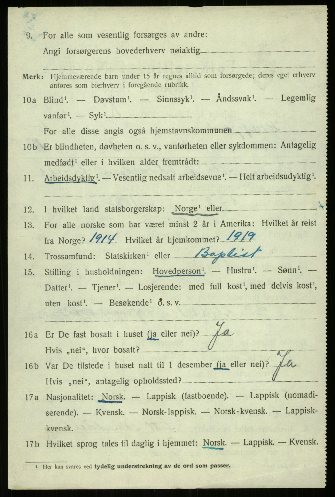 SATØ, 1920 census for Kvæfjord, 1920, p. 6914