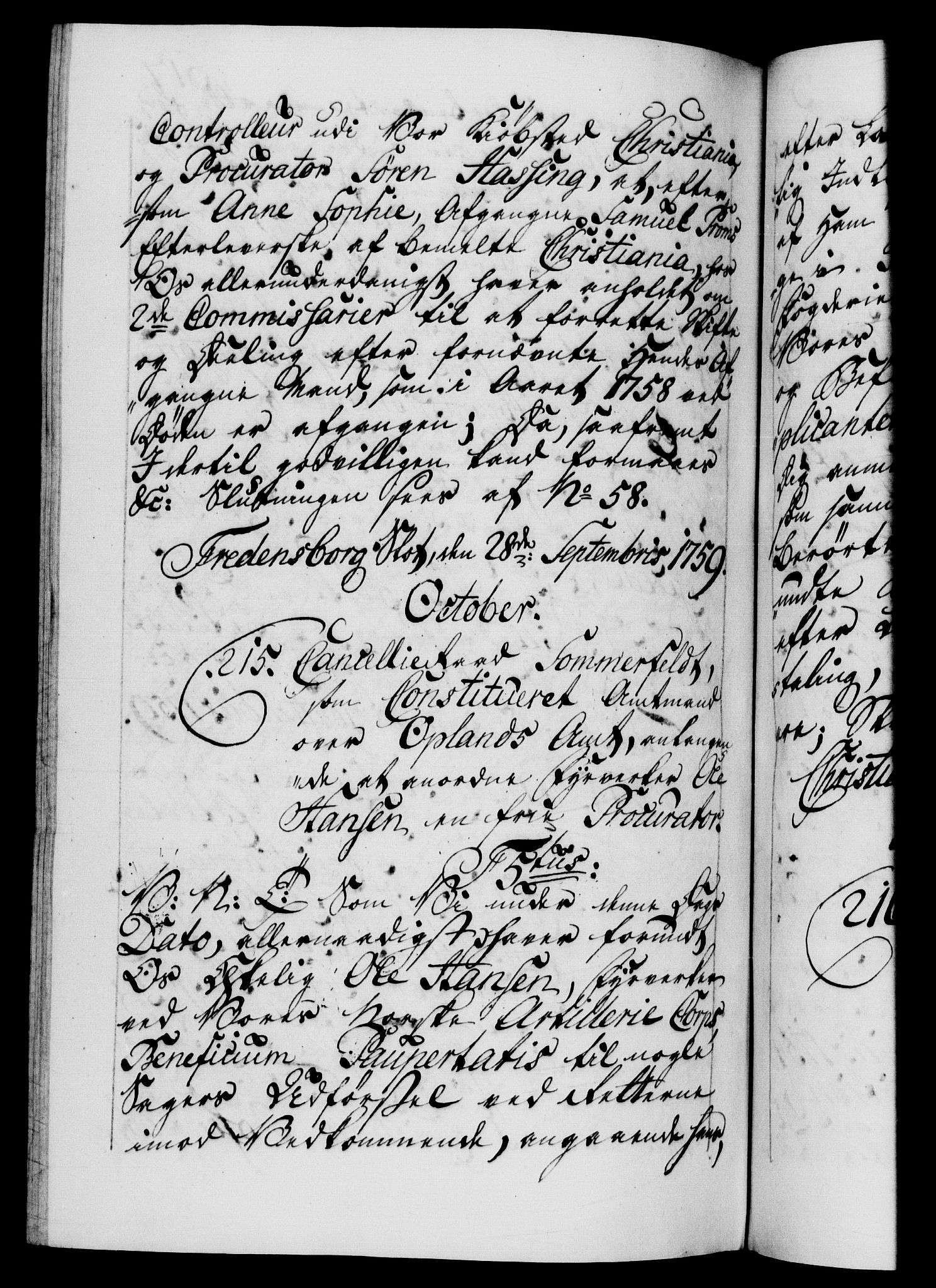 Danske Kanselli 1572-1799, AV/RA-EA-3023/F/Fc/Fca/Fcab/L0036: Norske tegnelser, 1757-1761, p. 617b
