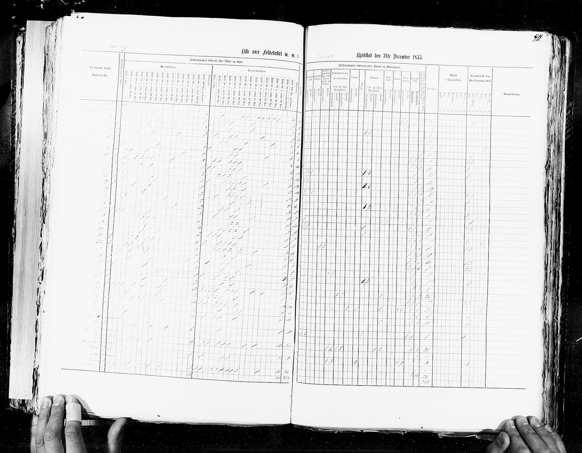 RA, Census 1855, vol. 7: Fredrikshald-Kragerø, 1855, p. 411