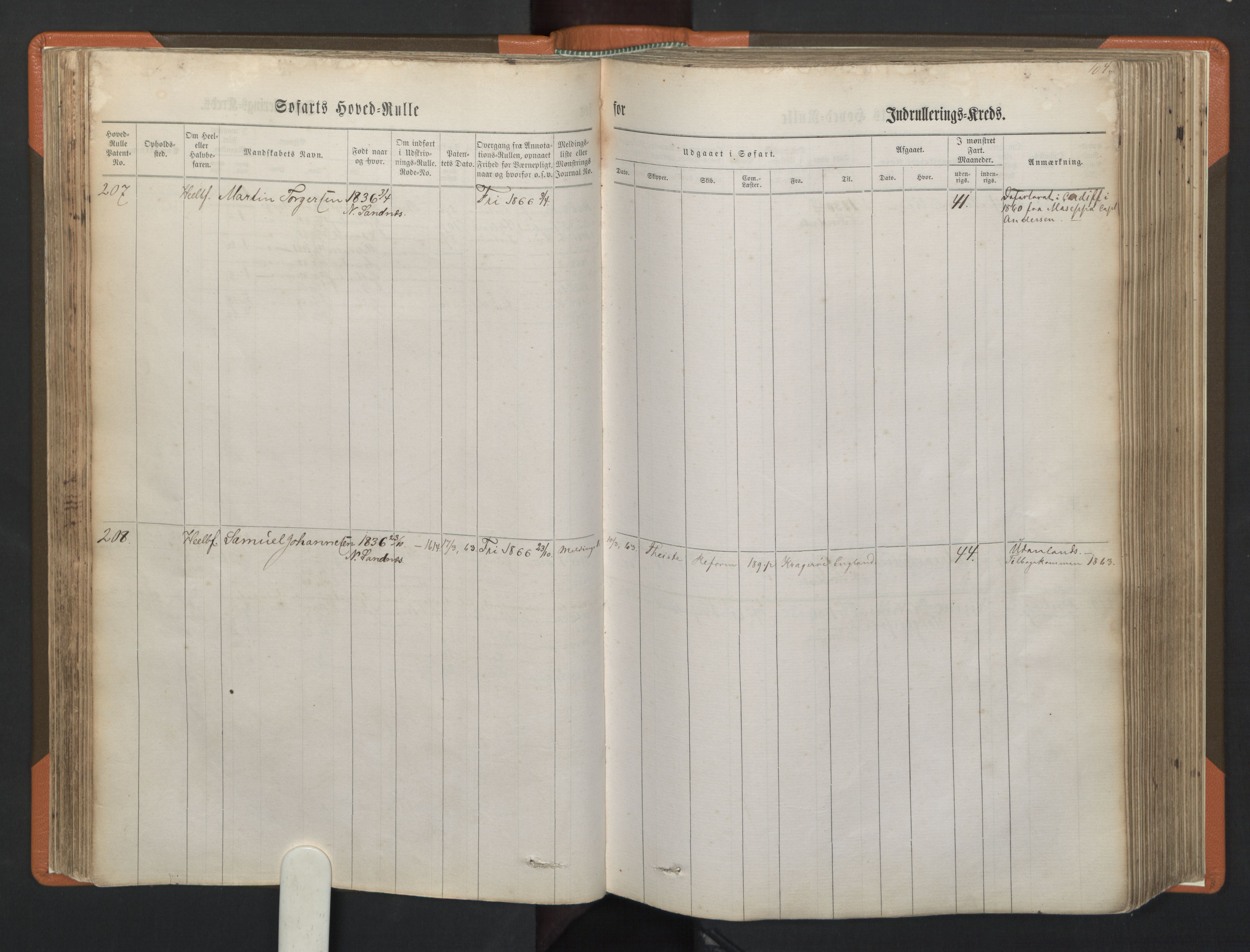 Stavanger sjømannskontor, AV/SAST-A-102006/F/Fb/Fbb/L0001: Sjøfartshovedrulle, patentnr. 1-720 (del 1), 1860-1863, p. 107