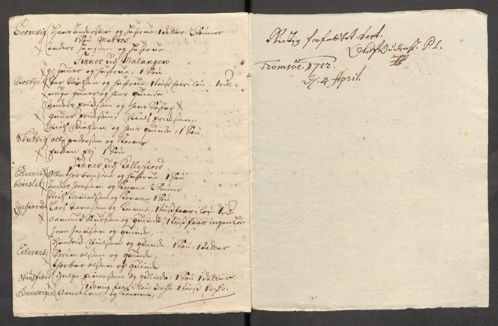 Rentekammeret inntil 1814, Reviderte regnskaper, Fogderegnskap, RA/EA-4092/R68/L4758: Fogderegnskap Senja og Troms, 1711-1712, p. 179