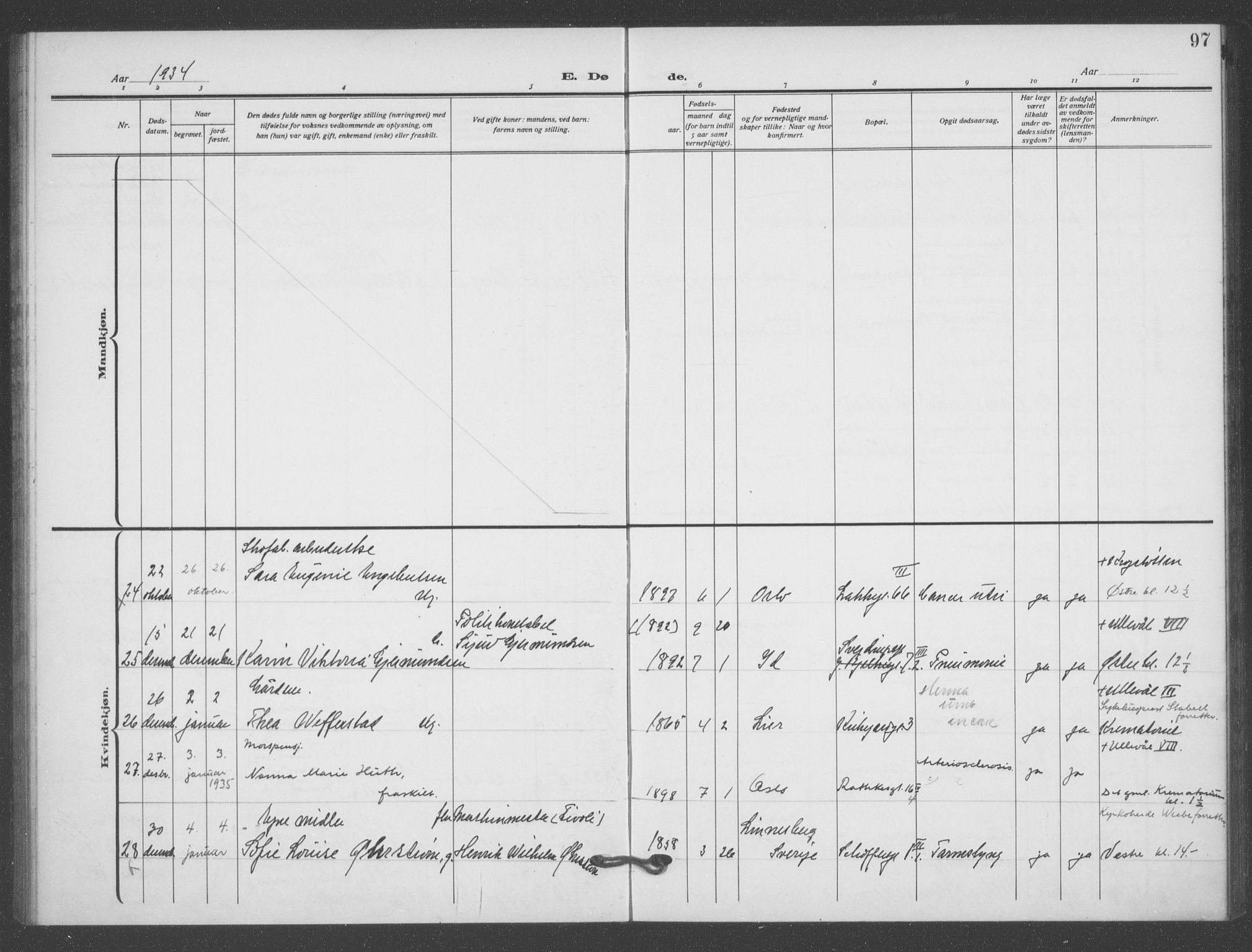 Matteus prestekontor Kirkebøker, AV/SAO-A-10870/F/Fa/L0004: Parish register (official) no. 4, 1917-1938, p. 97