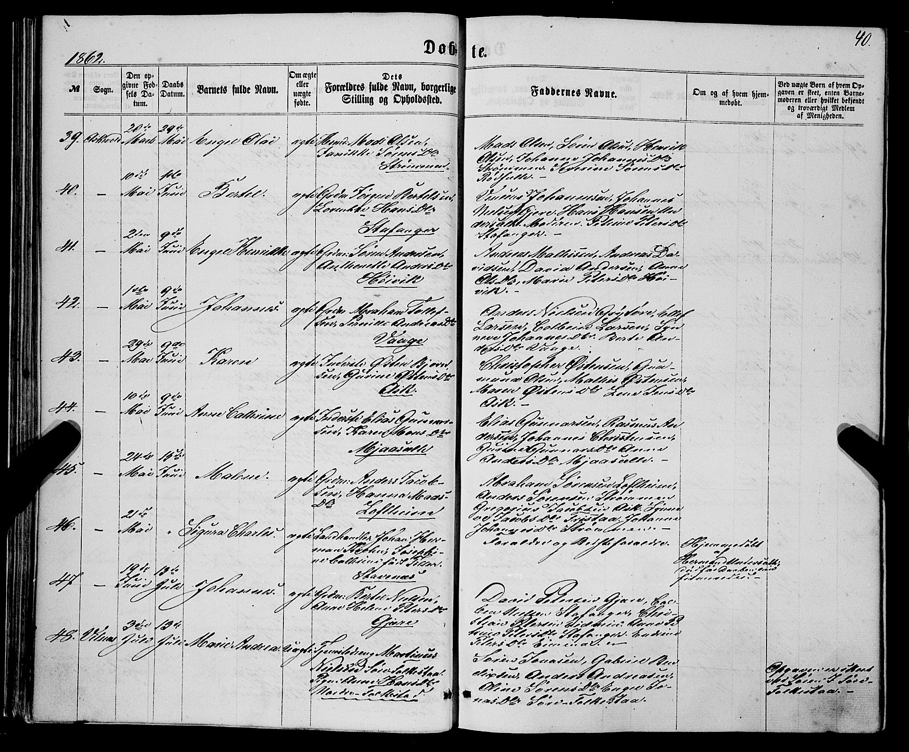 Askvoll sokneprestembete, SAB/A-79501/H/Haa/Haaa/L0012: Parish register (official) no. A 12, 1859-1878, p. 40