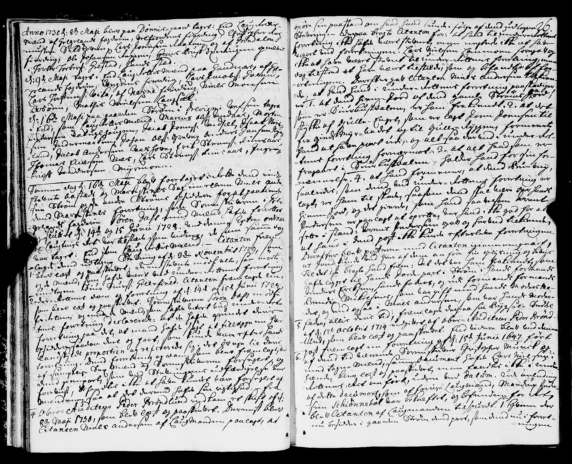 Nordland og Finnmarks lagstol, AV/SAT-A-5608/X/L0006: Justisprotokoll, 1730-1740, p. 25b-26a