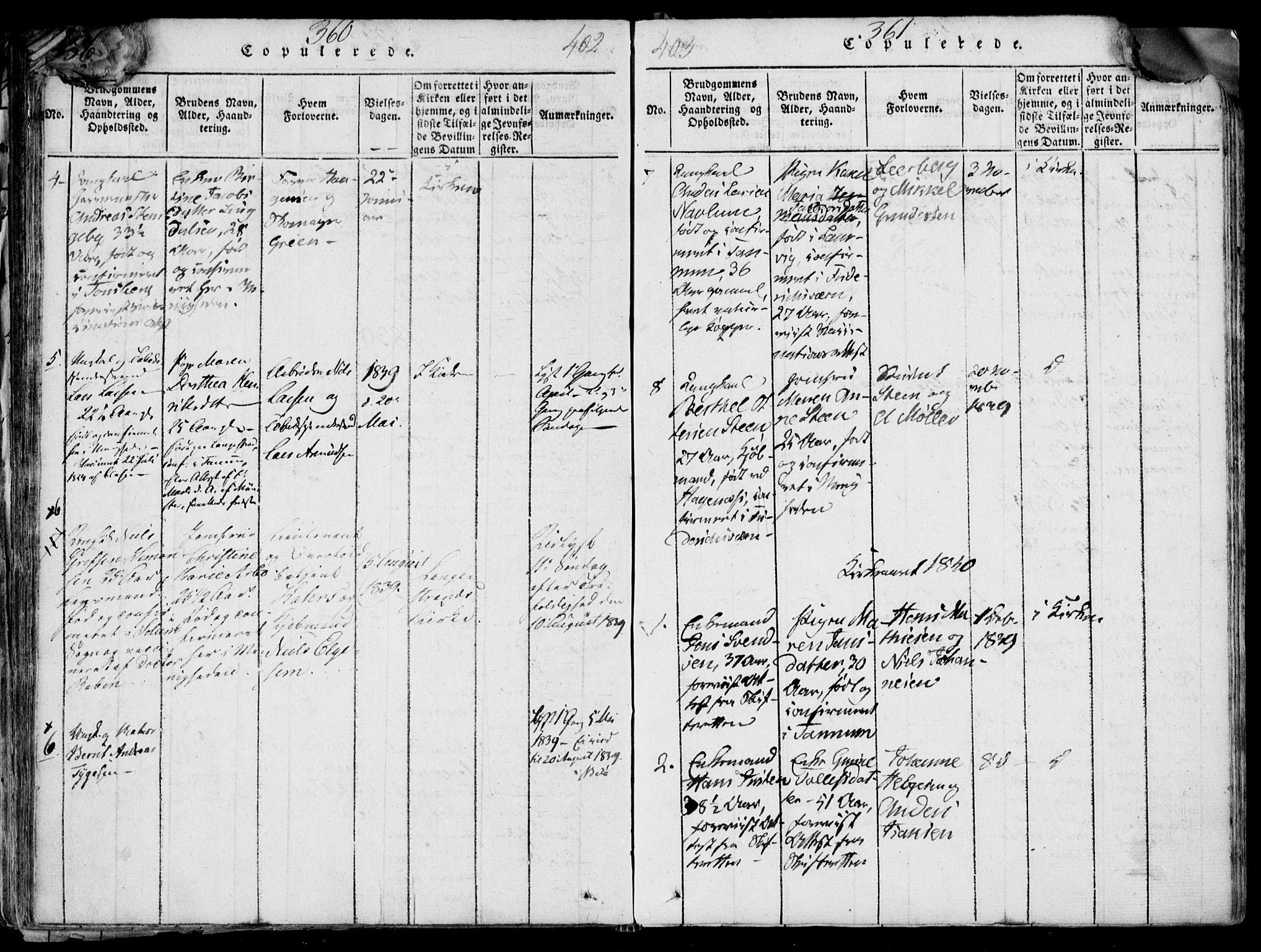 Larvik kirkebøker, SAKO/A-352/F/Fb/L0002: Parish register (official) no. II 2, 1818-1842, p. 360-361