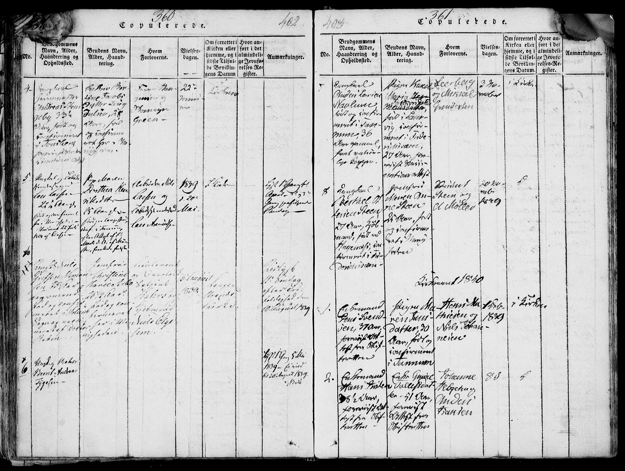 Larvik kirkebøker, AV/SAKO-A-352/F/Fb/L0002: Parish register (official) no. II 2, 1818-1842, p. 360-361