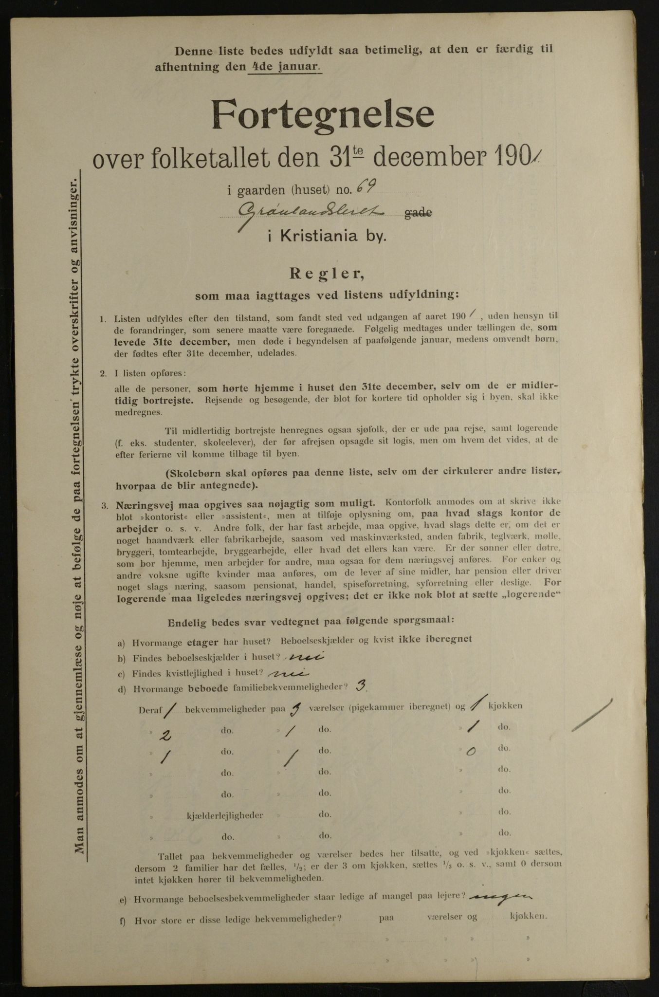 OBA, Municipal Census 1901 for Kristiania, 1901, p. 5237