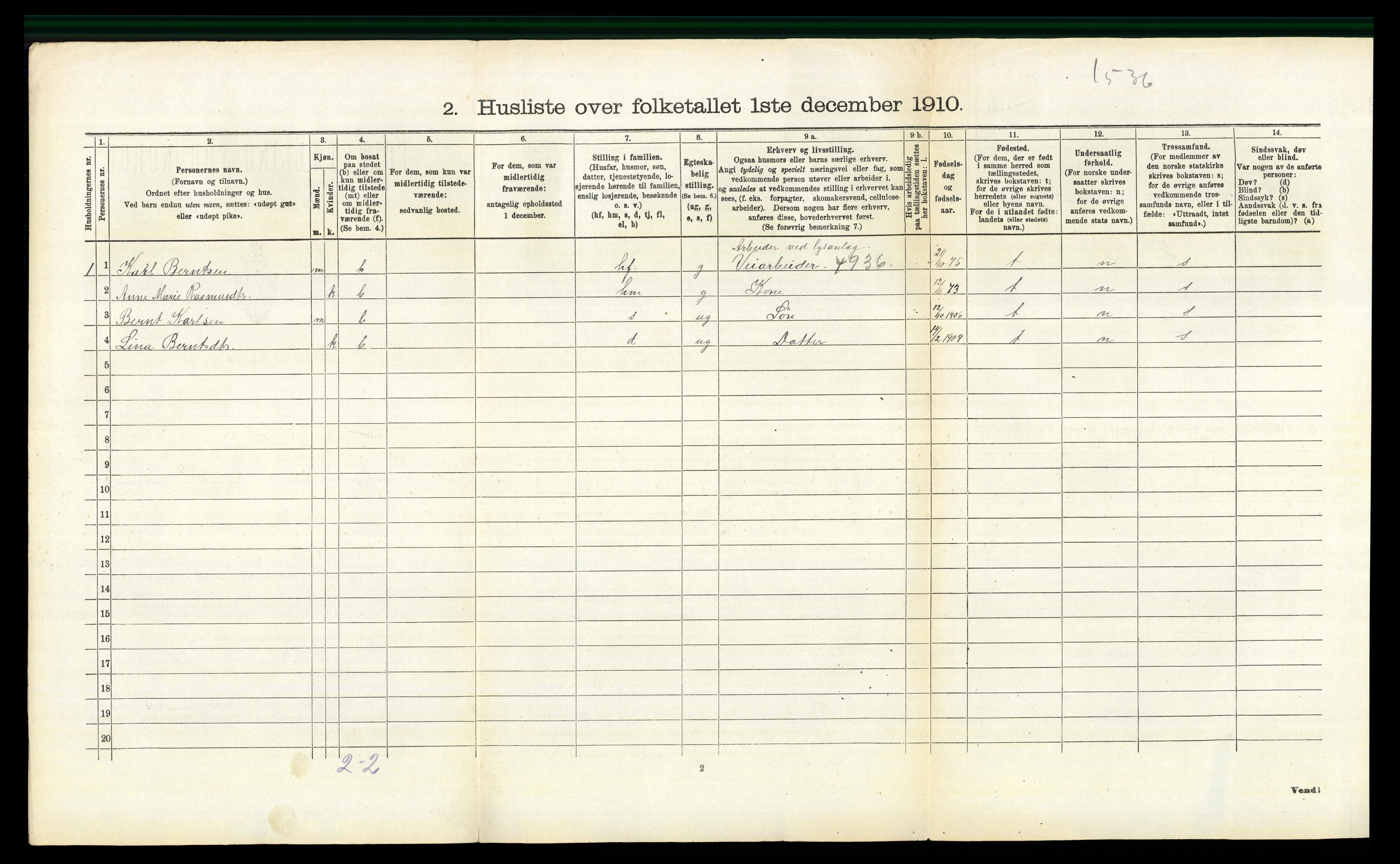 RA, 1910 census for Romedal, 1910, p. 1244