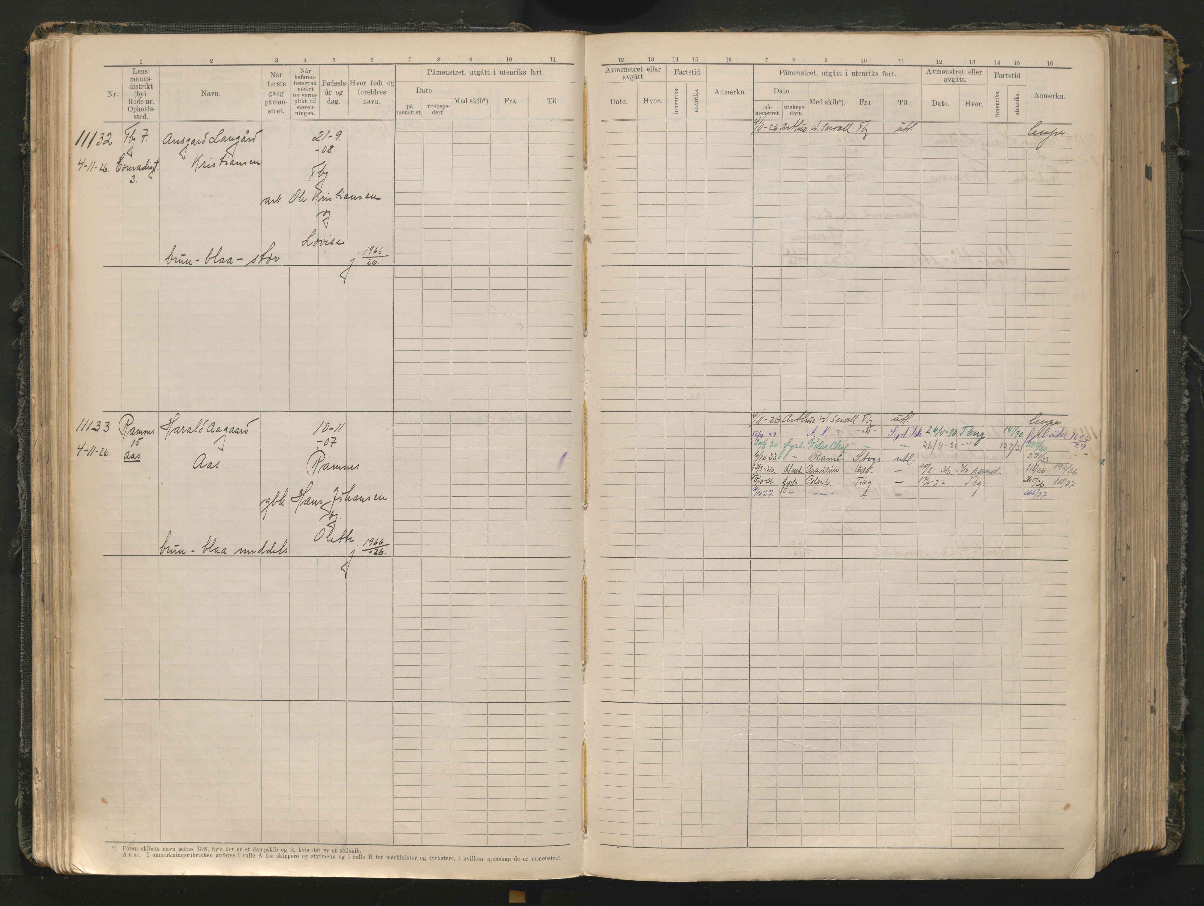 Tønsberg innrulleringskontor, AV/SAKO-A-786/F/Fc/Fcb/L0012: Hovedrulle Patent nr. 10828-12216, 1925-1948