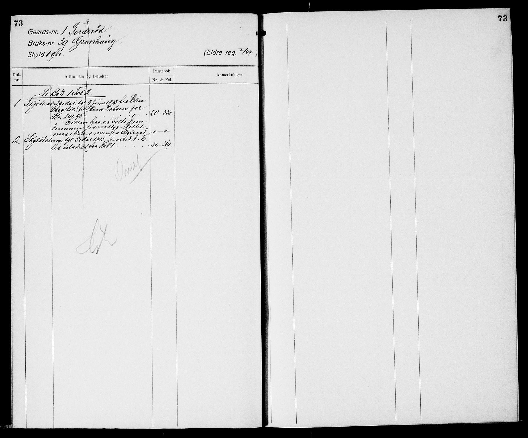 Moss sorenskriveri, AV/SAO-A-10168: Mortgage register no. XI 1, 1788-1961, p. 73