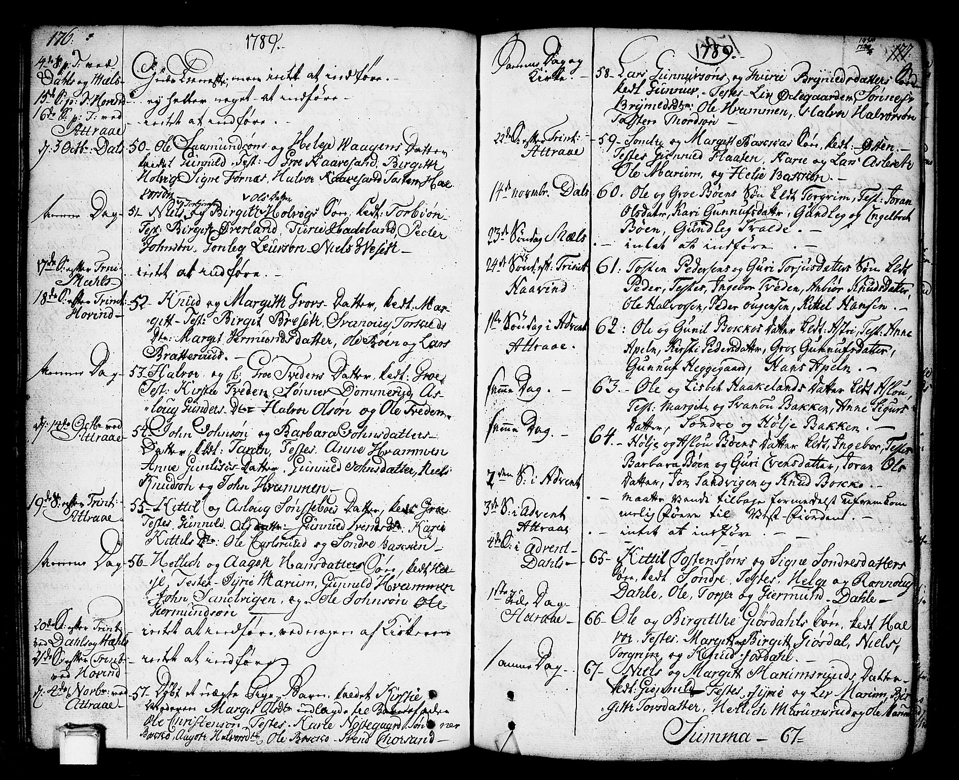 Tinn kirkebøker, AV/SAKO-A-308/F/Fa/L0002: Parish register (official) no. I 2, 1757-1810, p. 176-177