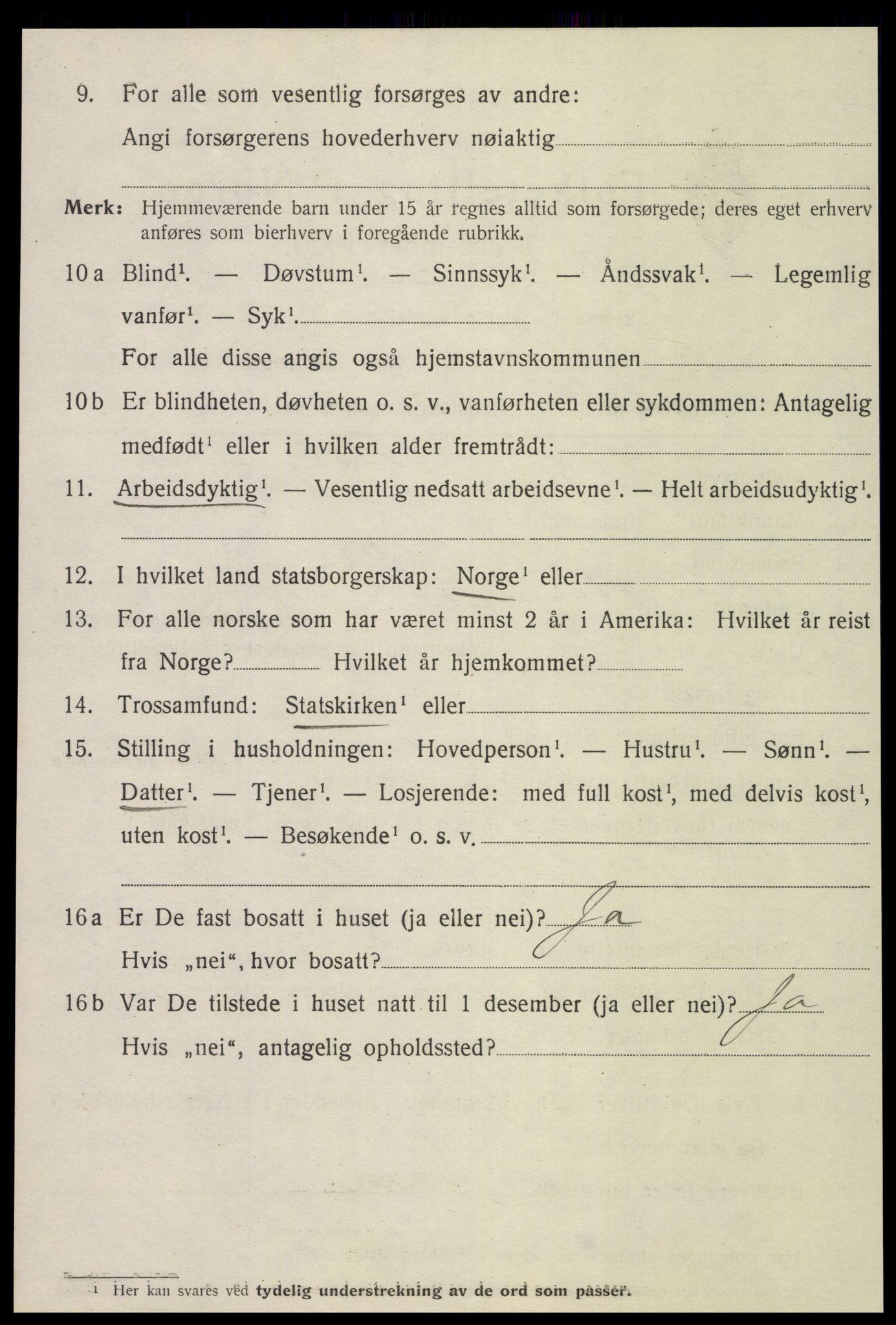 SAT, 1920 census for Namsos, 1920, p. 3746