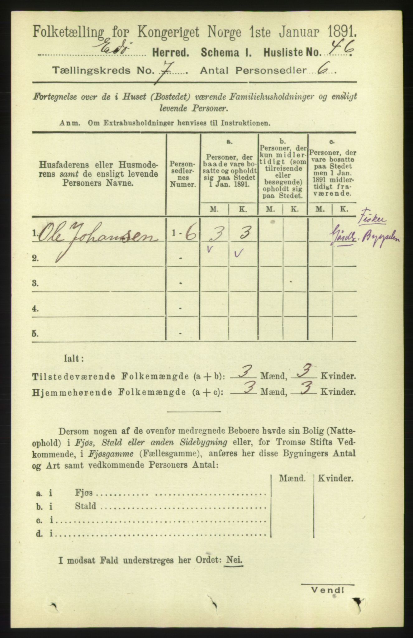 RA, 1891 census for 1573 Edøy, 1891, p. 1581