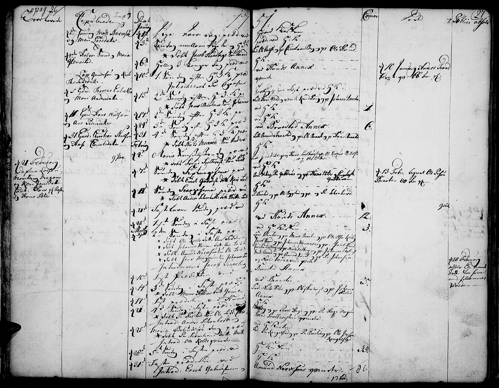 Vardal prestekontor, SAH/PREST-100/H/Ha/Haa/L0002: Parish register (official) no. 2, 1748-1776, p. 26-27