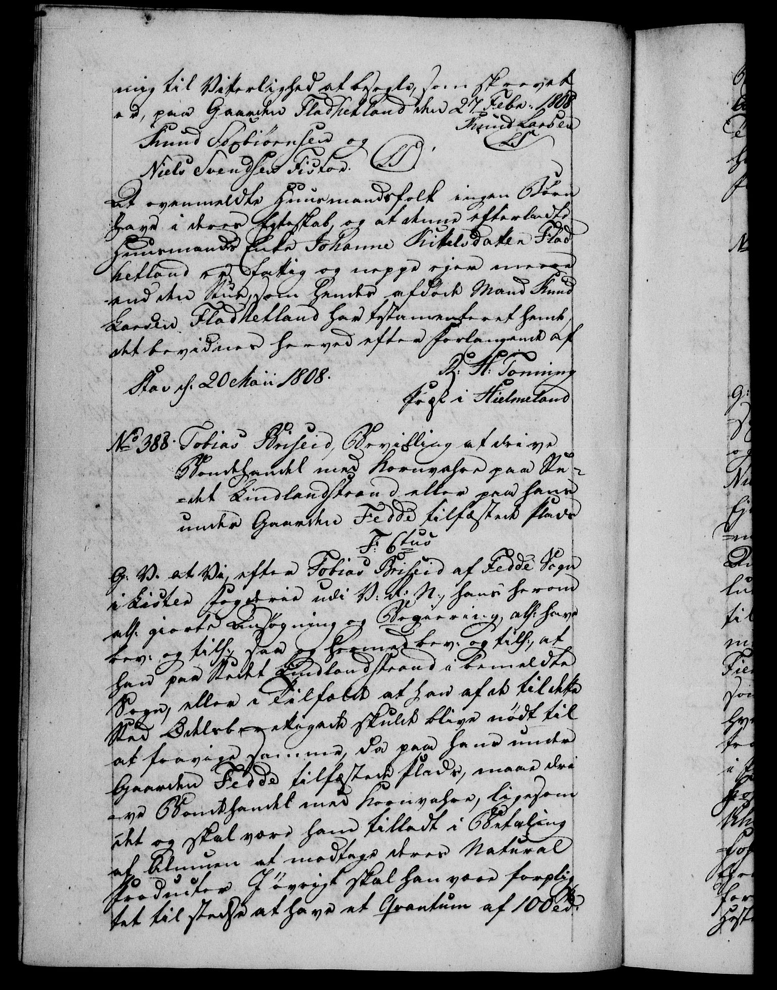 Danske Kanselli 1800-1814, RA/EA-3024/H/Hf/Hfb/Hfba/L0004: Registranter, 1808-1810, p. 101b