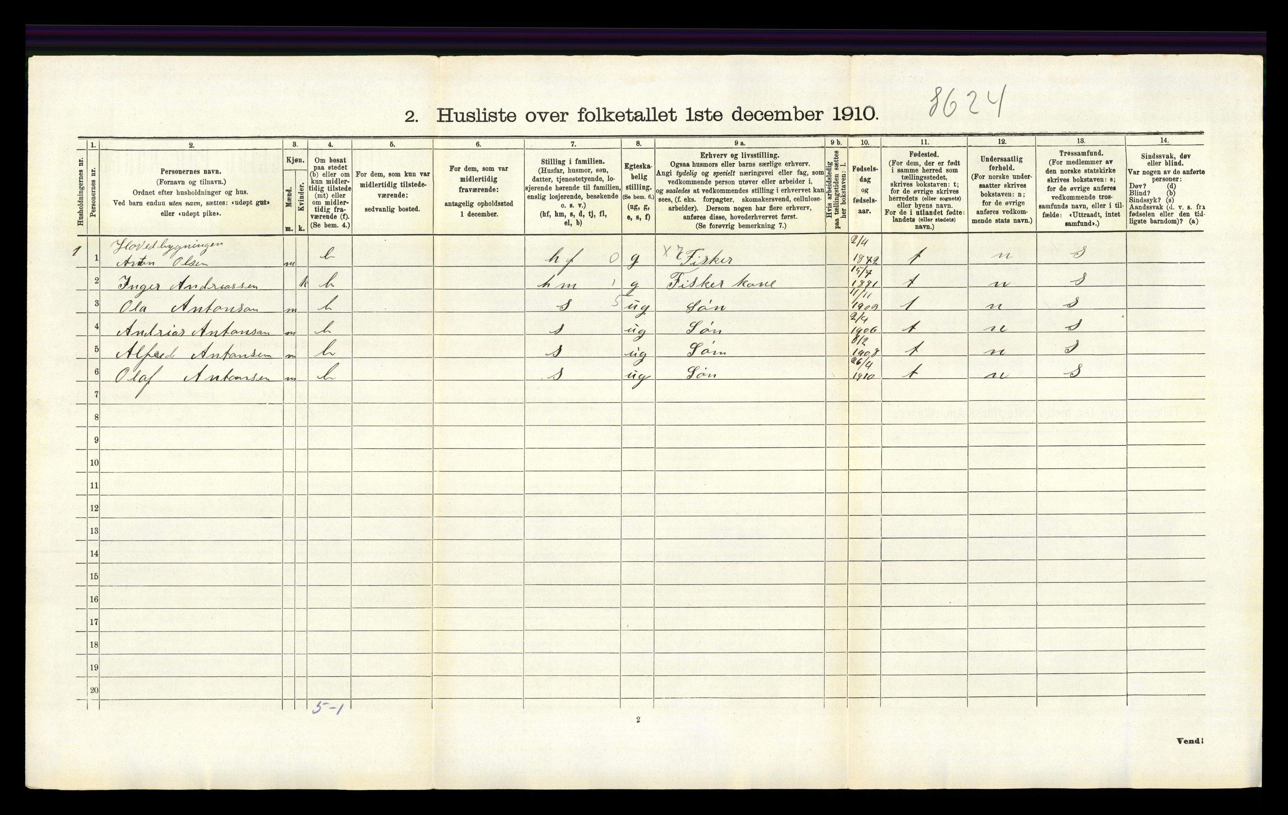 RA, 1910 census for Jelsa, 1910, p. 456