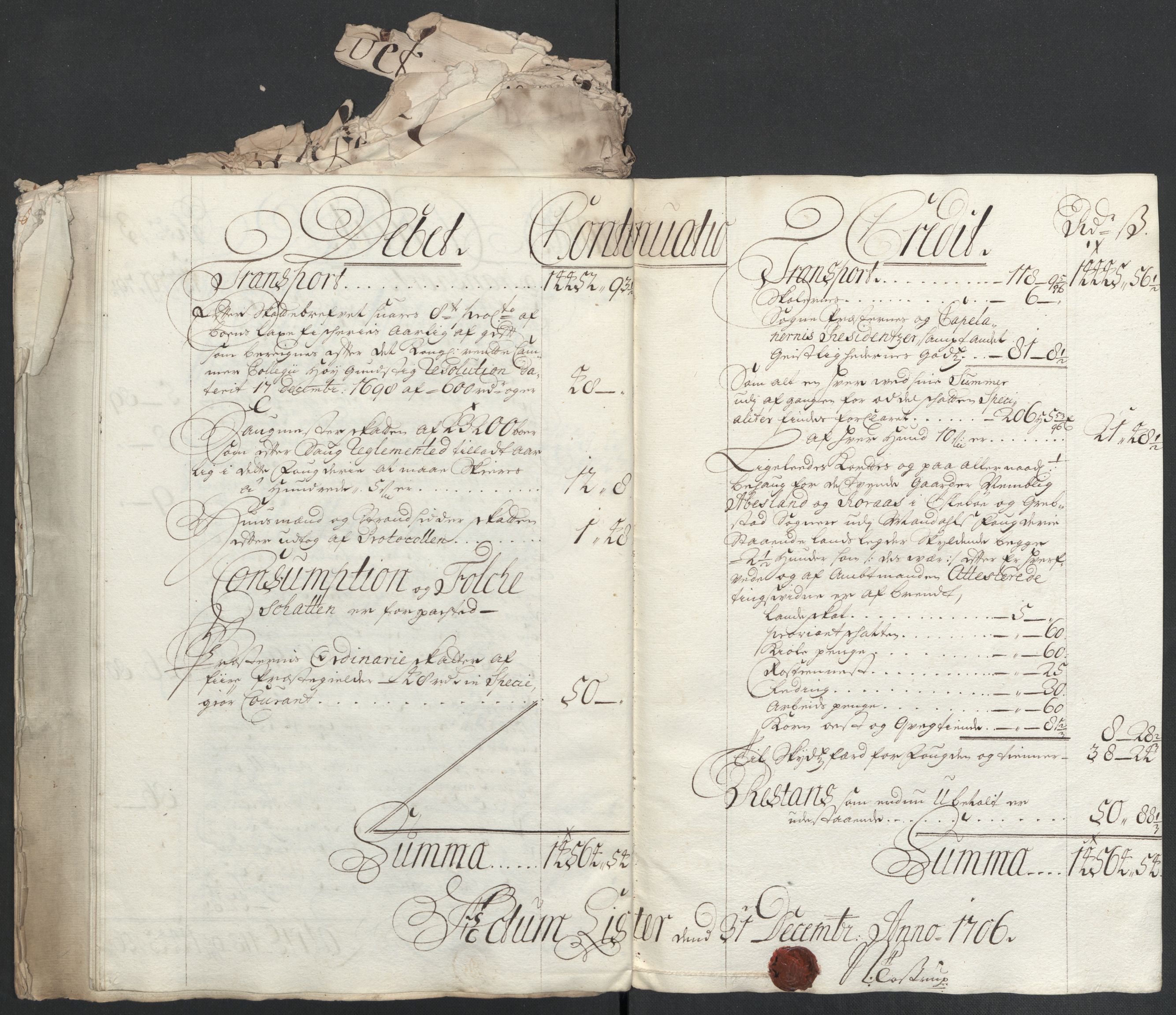 Rentekammeret inntil 1814, Reviderte regnskaper, Fogderegnskap, RA/EA-4092/R43/L2551: Fogderegnskap Lista og Mandal, 1705-1709, p. 255