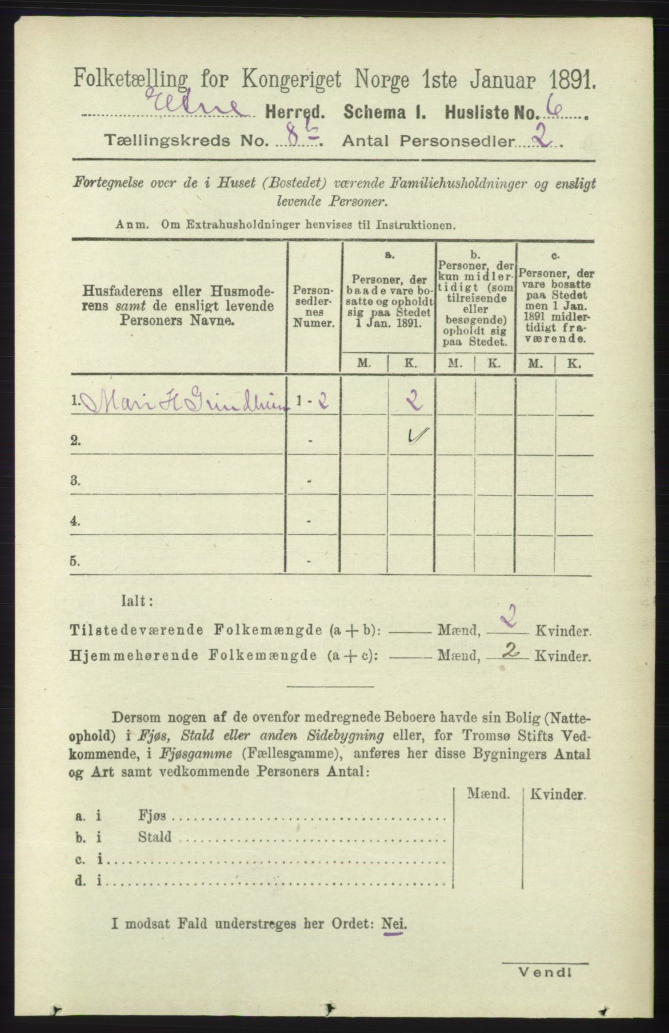 RA, 1891 census for 1211 Etne, 1891, p. 1605