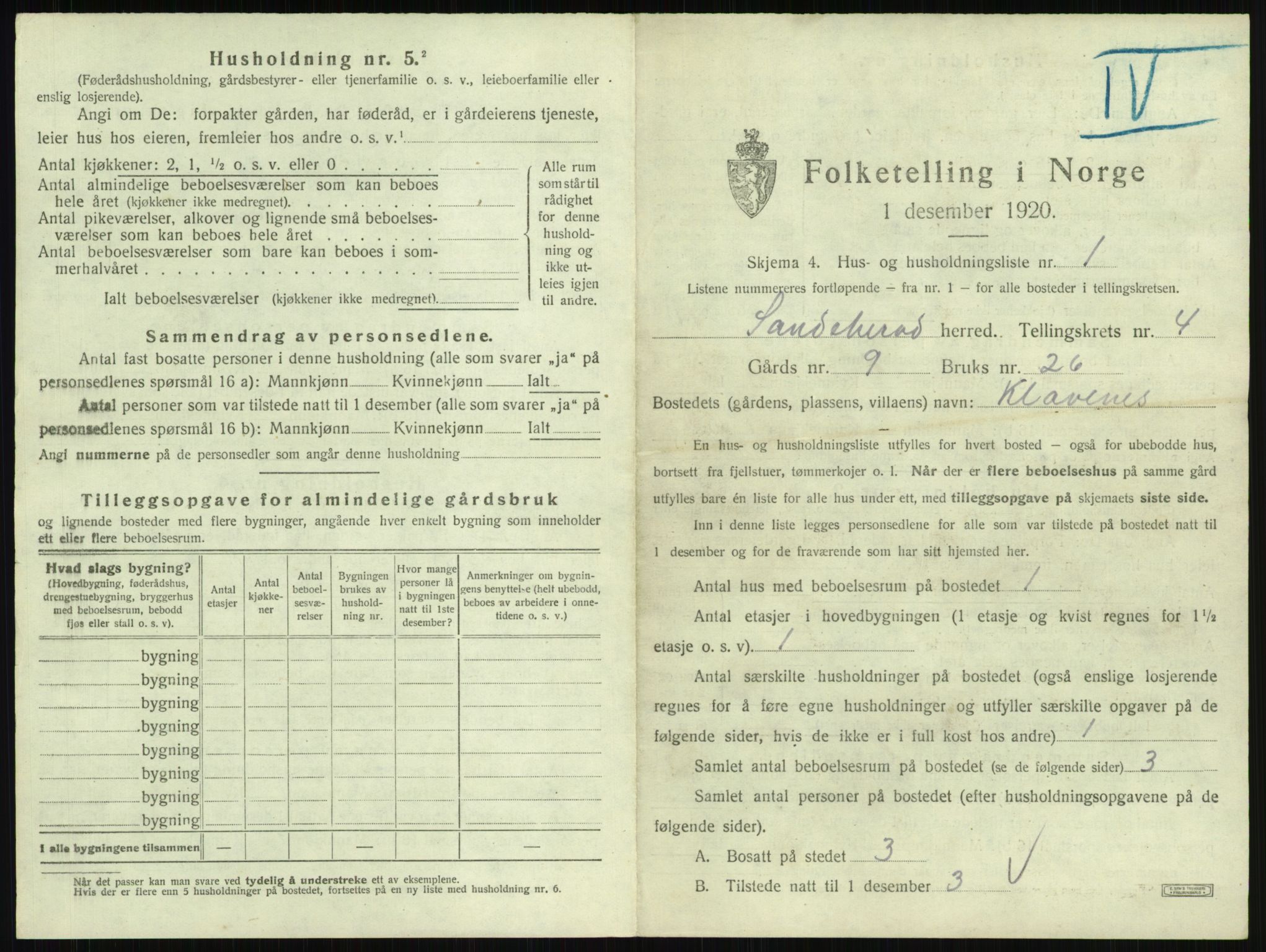 SAKO, 1920 census for Sandeherred, 1920, p. 634