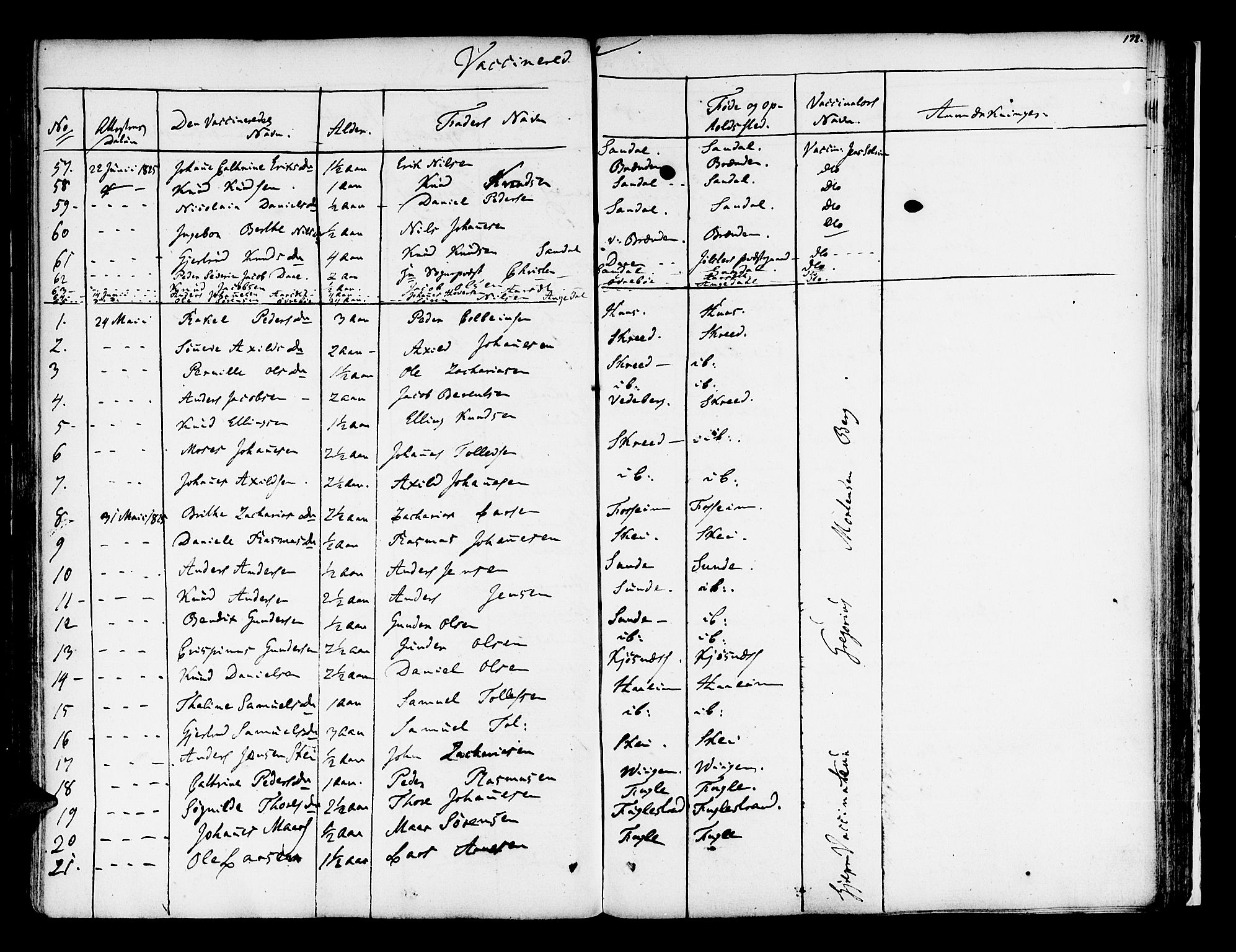 Jølster sokneprestembete, AV/SAB-A-80701/H/Haa/Haaa/L0008: Parish register (official) no. A 8, 1821-1833, p. 172