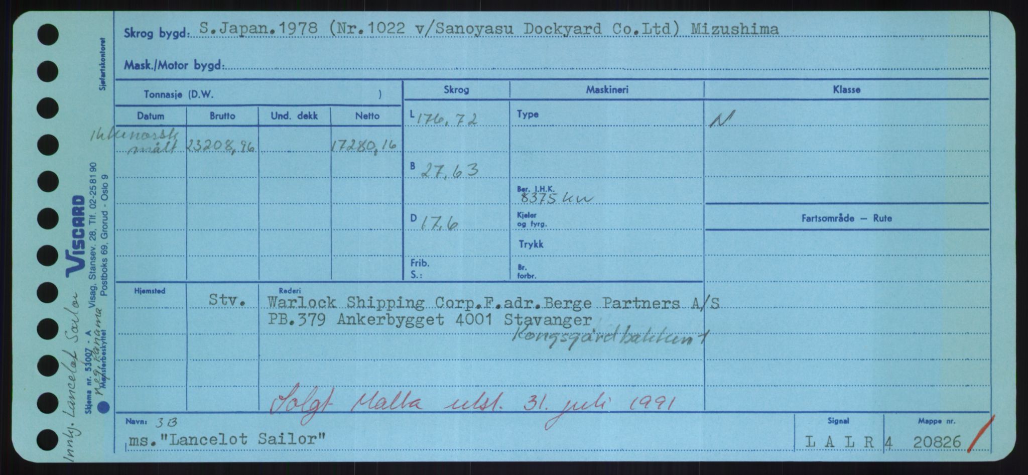 Sjøfartsdirektoratet med forløpere, Skipsmålingen, RA/S-1627/H/Hd/L0022: Fartøy, L-Lia, p. 133