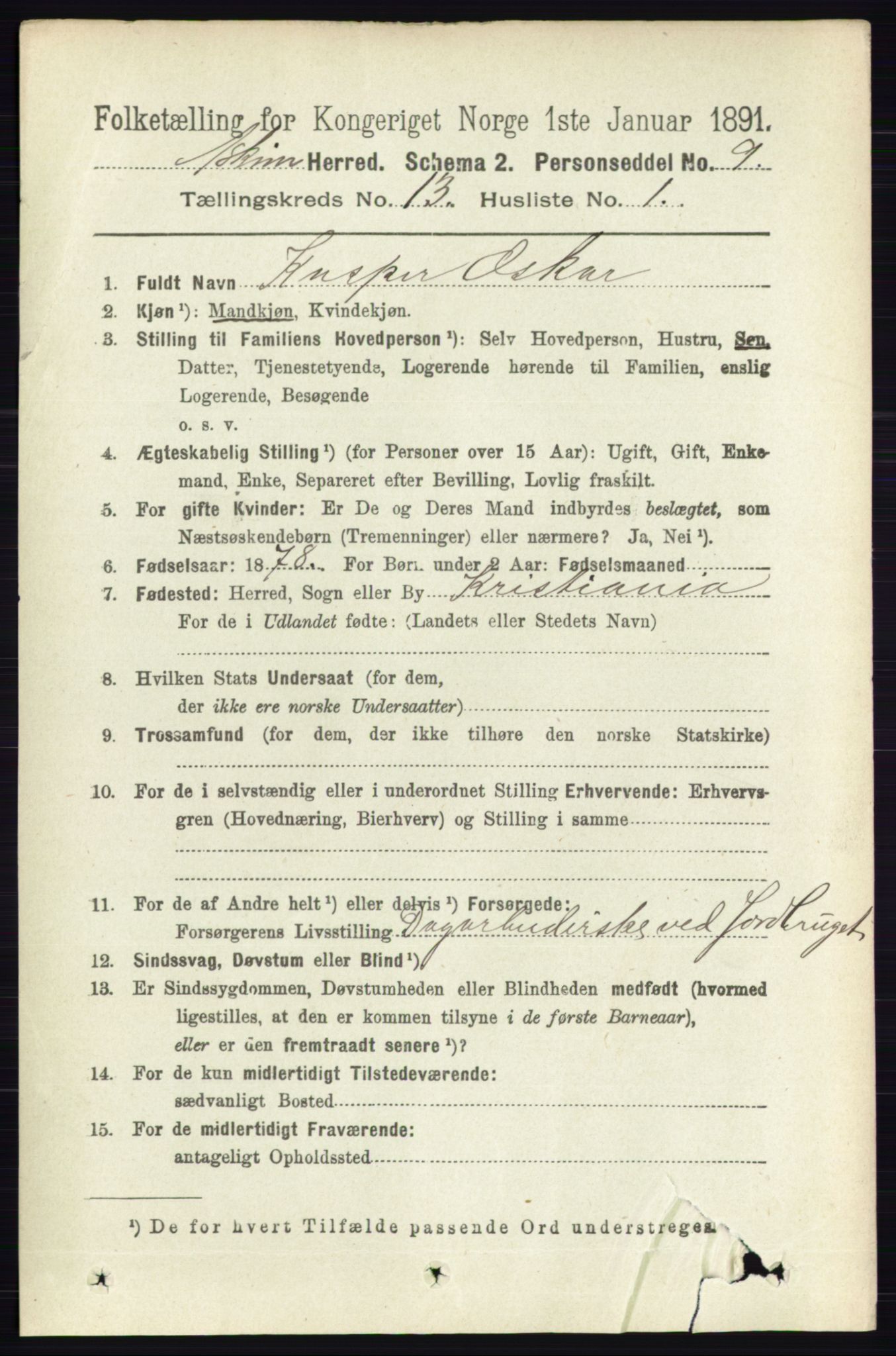 RA, 1891 census for 0124 Askim, 1891, p. 2050