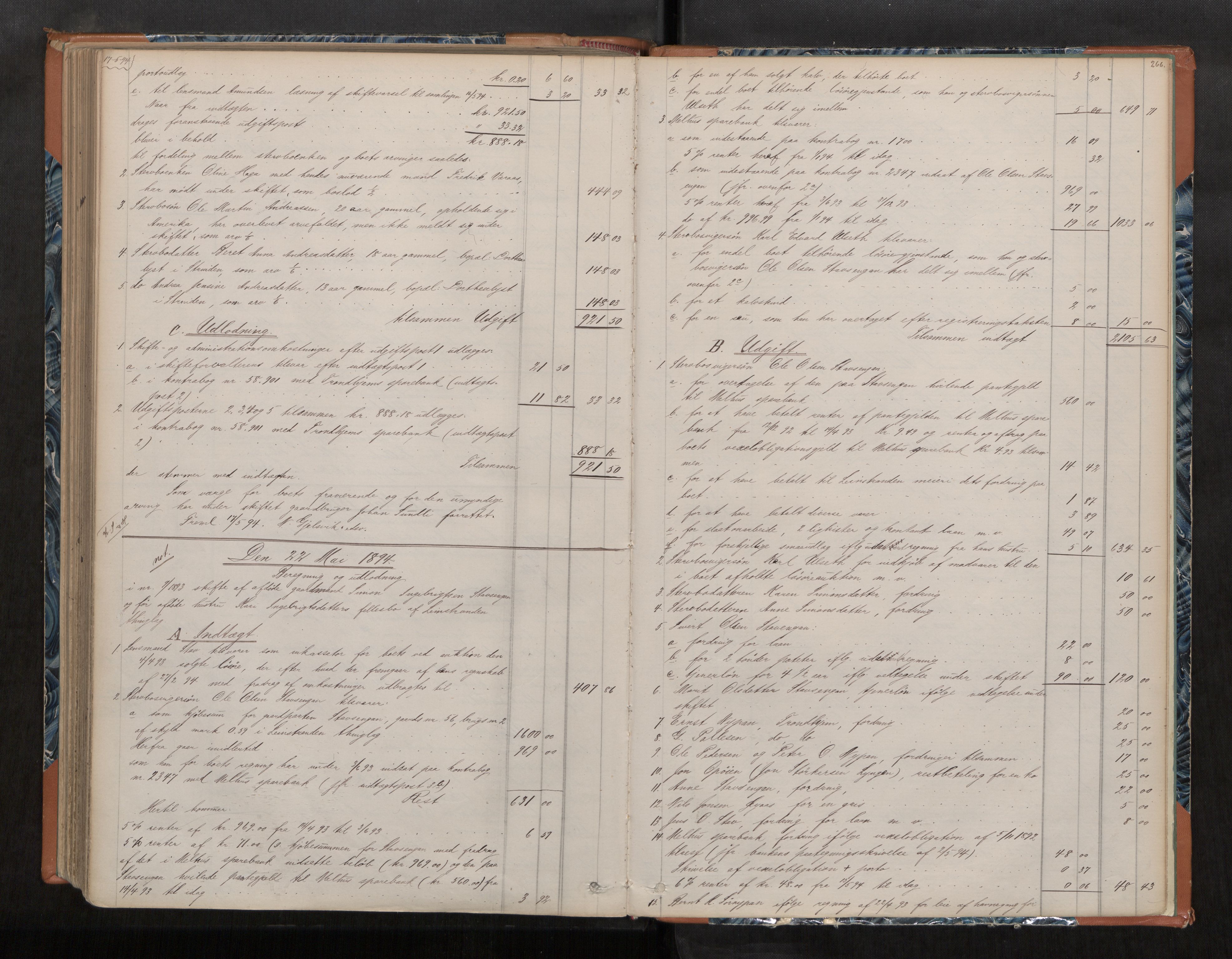 Strinda og Selbu sorenskriveri, AV/SAT-A-0015/3/3A/3Aa/L0015: Skifteutlodningsprot. 4a, 1875-1894, p. 266