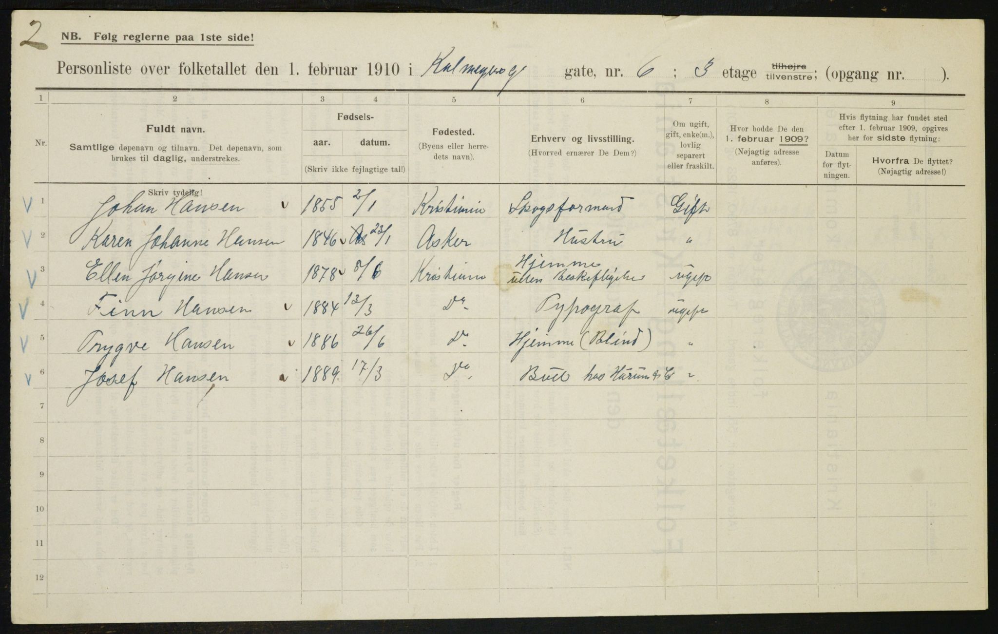 OBA, Municipal Census 1910 for Kristiania, 1910, p. 10882