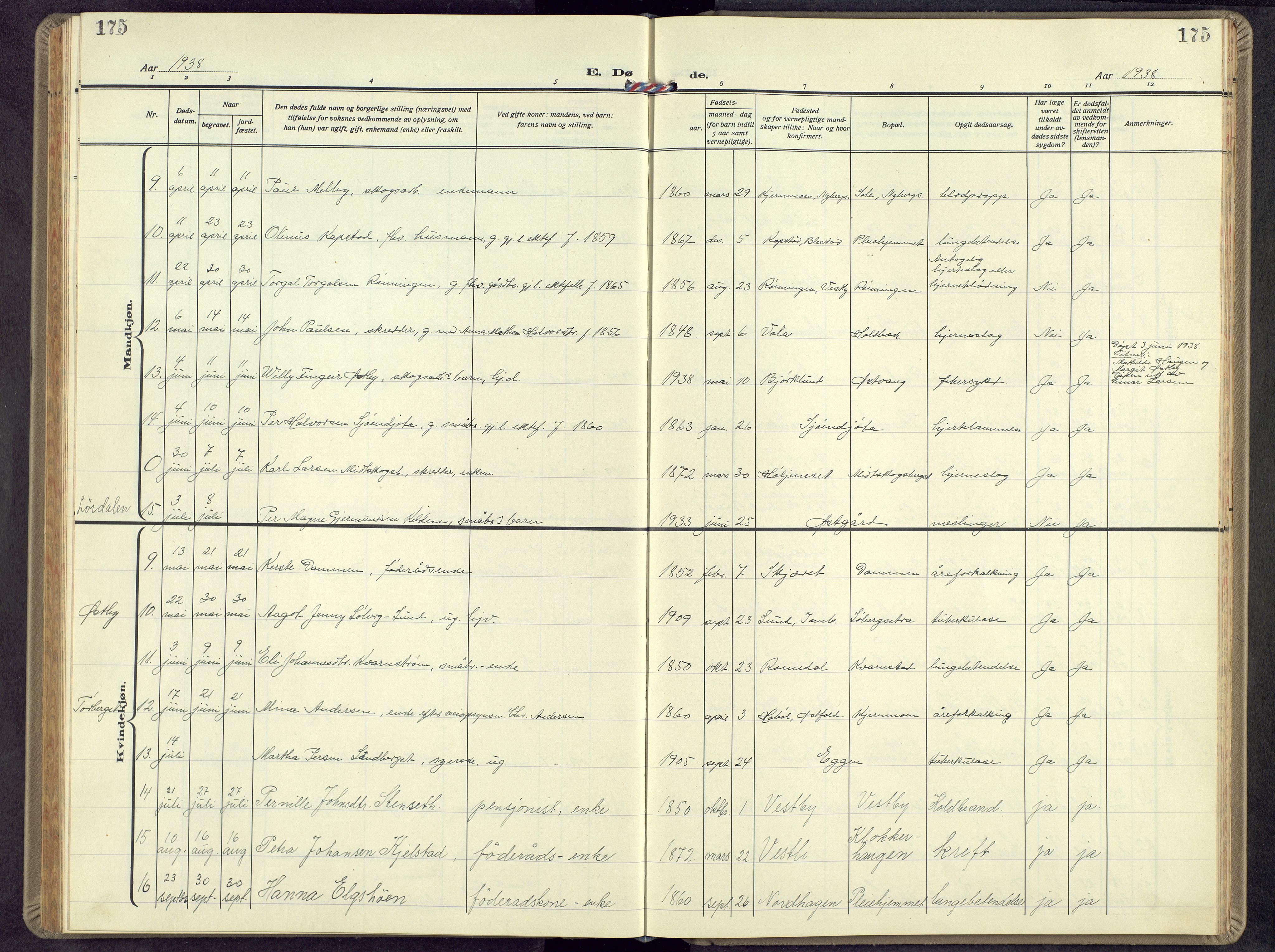 Trysil prestekontor, SAH/PREST-046/H/Ha/Hab/L0012: Parish register (copy) no. 12, 1938-1959, p. 175