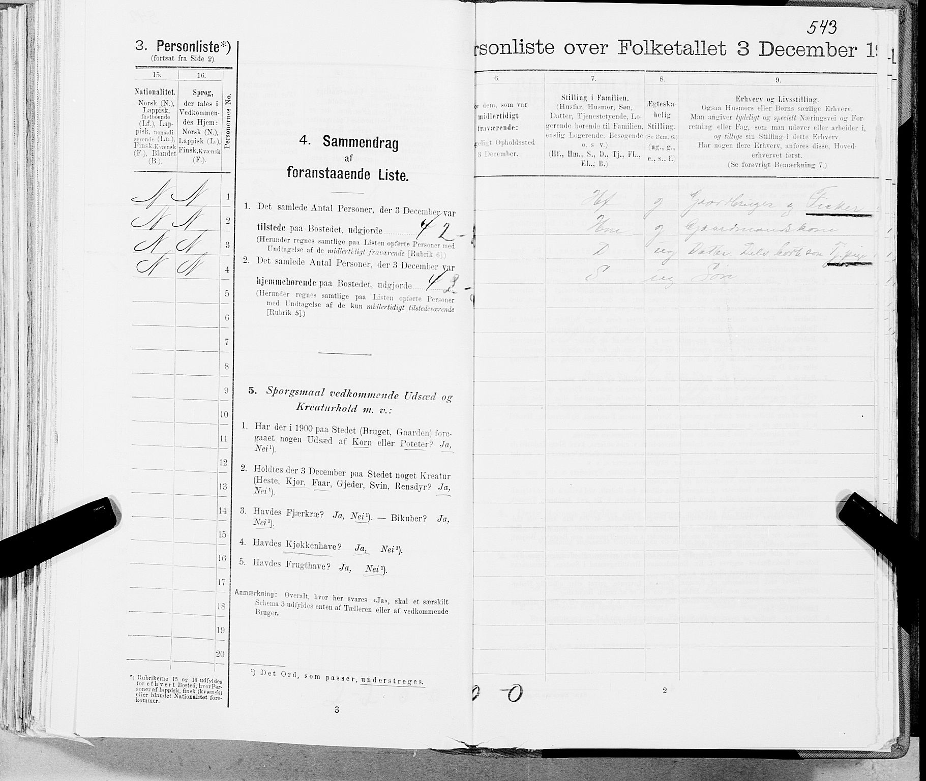 SAT, 1900 census for Skjerstad, 1900, p. 2004