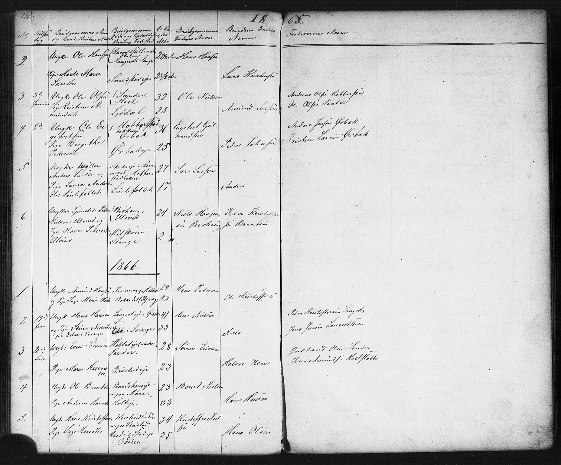 Eidsvoll prestekontor Kirkebøker, SAO/A-10888/G/Gb/L0001: Parish register (copy) no. II 1, 1861-1877, p. 216-217