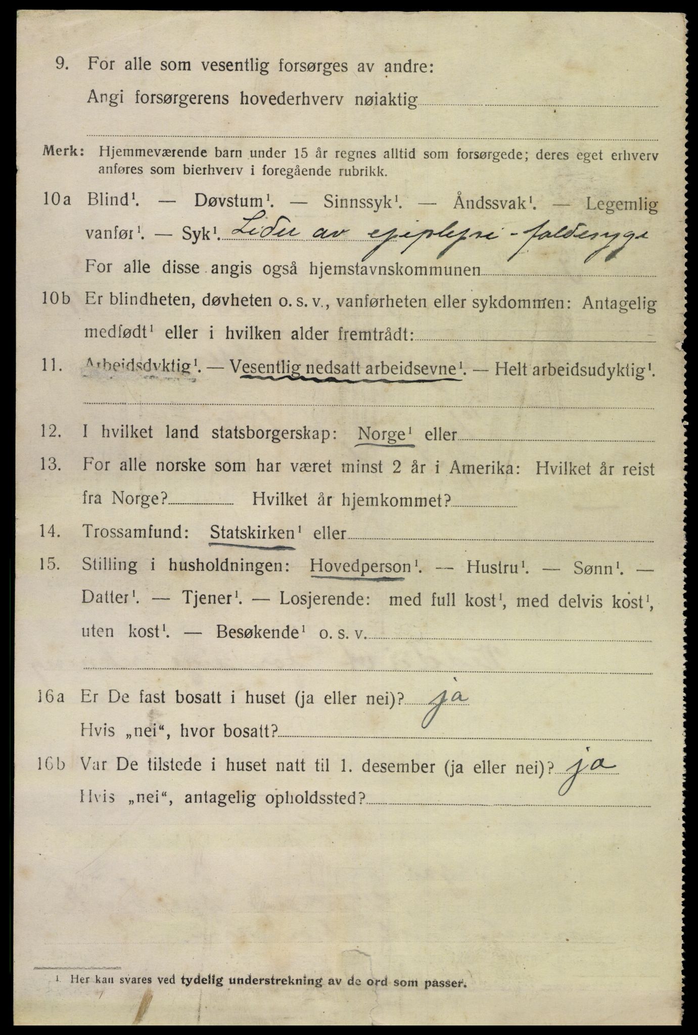 SAK, 1920 census for Tveit, 1920, p. 3487