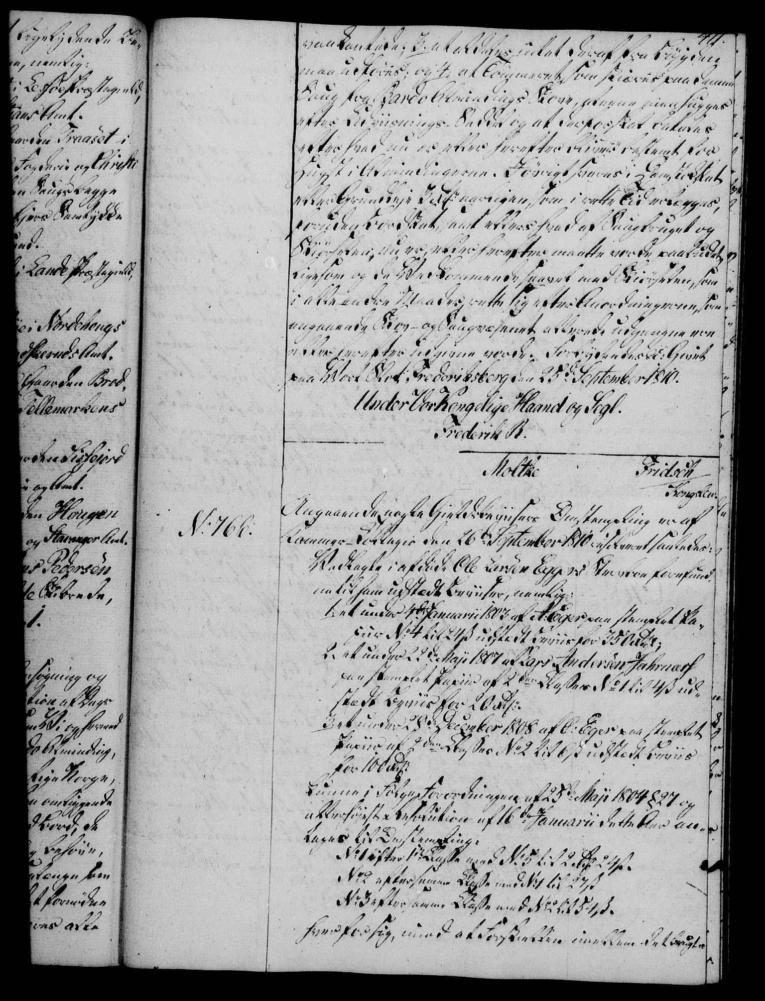 Rentekammeret, Kammerkanselliet, RA/EA-3111/G/Gg/Gga/L0019: Norsk ekspedisjonsprotokoll med register (merket RK 53.19), 1807-1810, p. 411