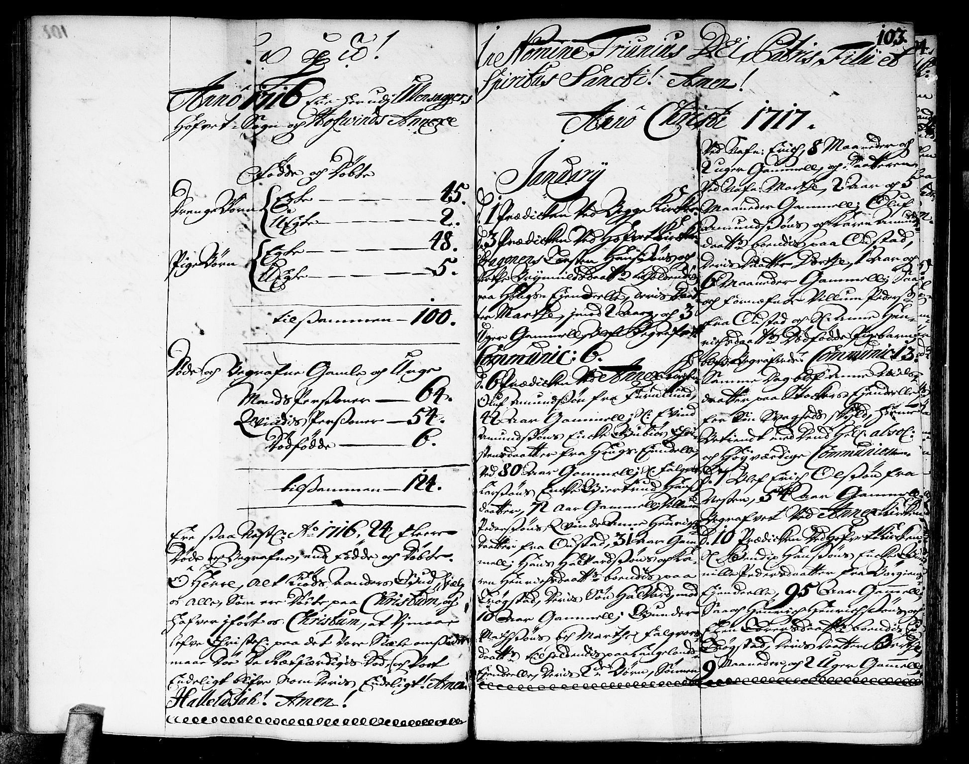 Ullensaker prestekontor Kirkebøker, AV/SAO-A-10236a/F/Fa/L0003: Parish register (official) no. I 3, 1711-1720, p. 103