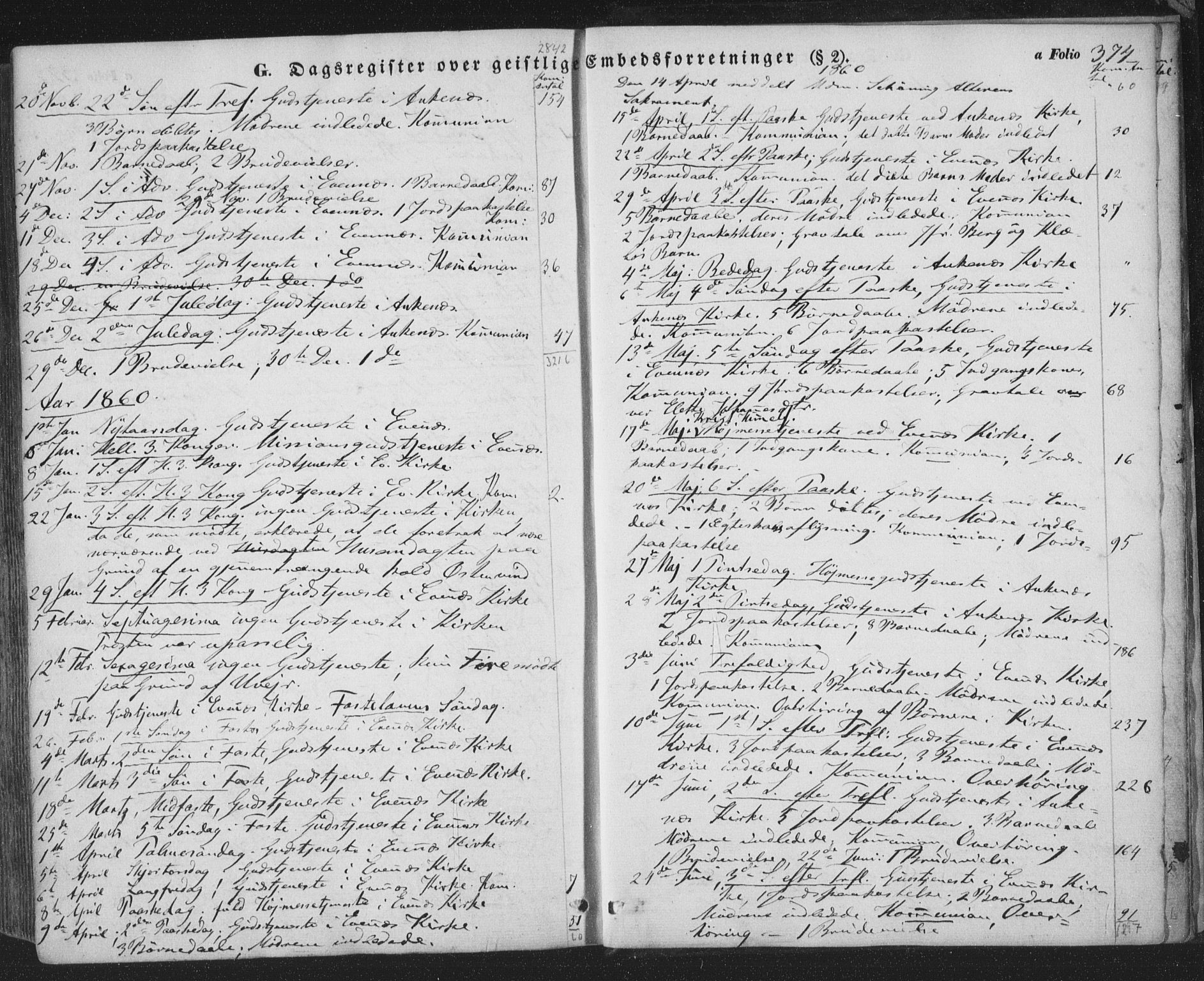 Ministerialprotokoller, klokkerbøker og fødselsregistre - Nordland, SAT/A-1459/863/L0895: Parish register (official) no. 863A07, 1851-1860, p. 374