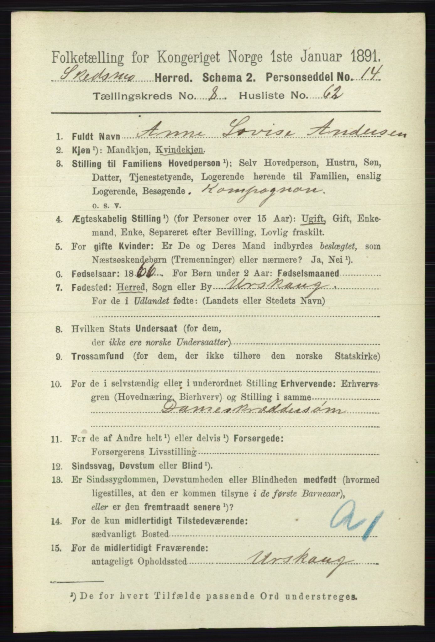 RA, 1891 census for 0231 Skedsmo, 1891, p. 4620