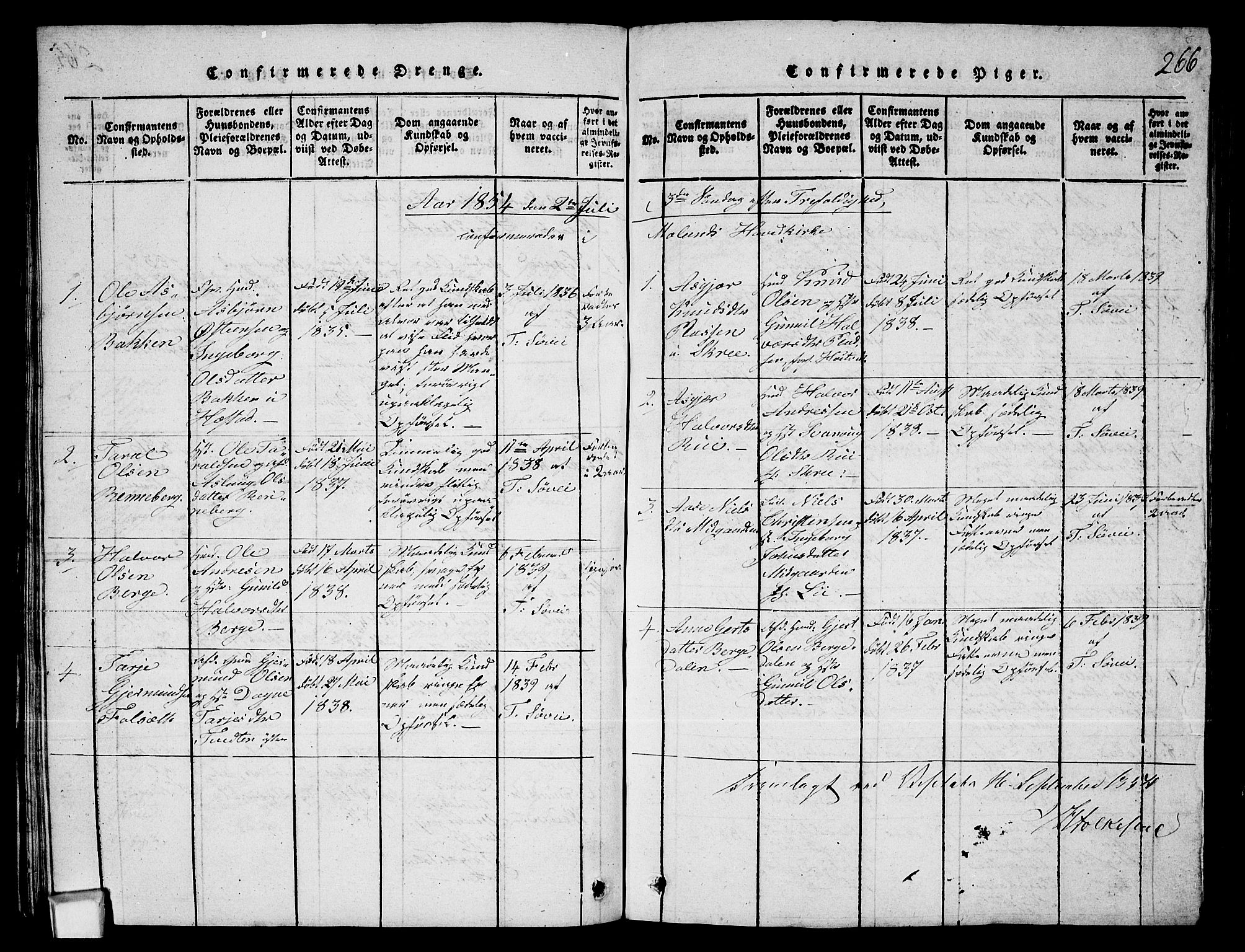 Fyresdal kirkebøker, SAKO/A-263/G/Ga/L0003: Parish register (copy) no. I 3, 1815-1863, p. 266