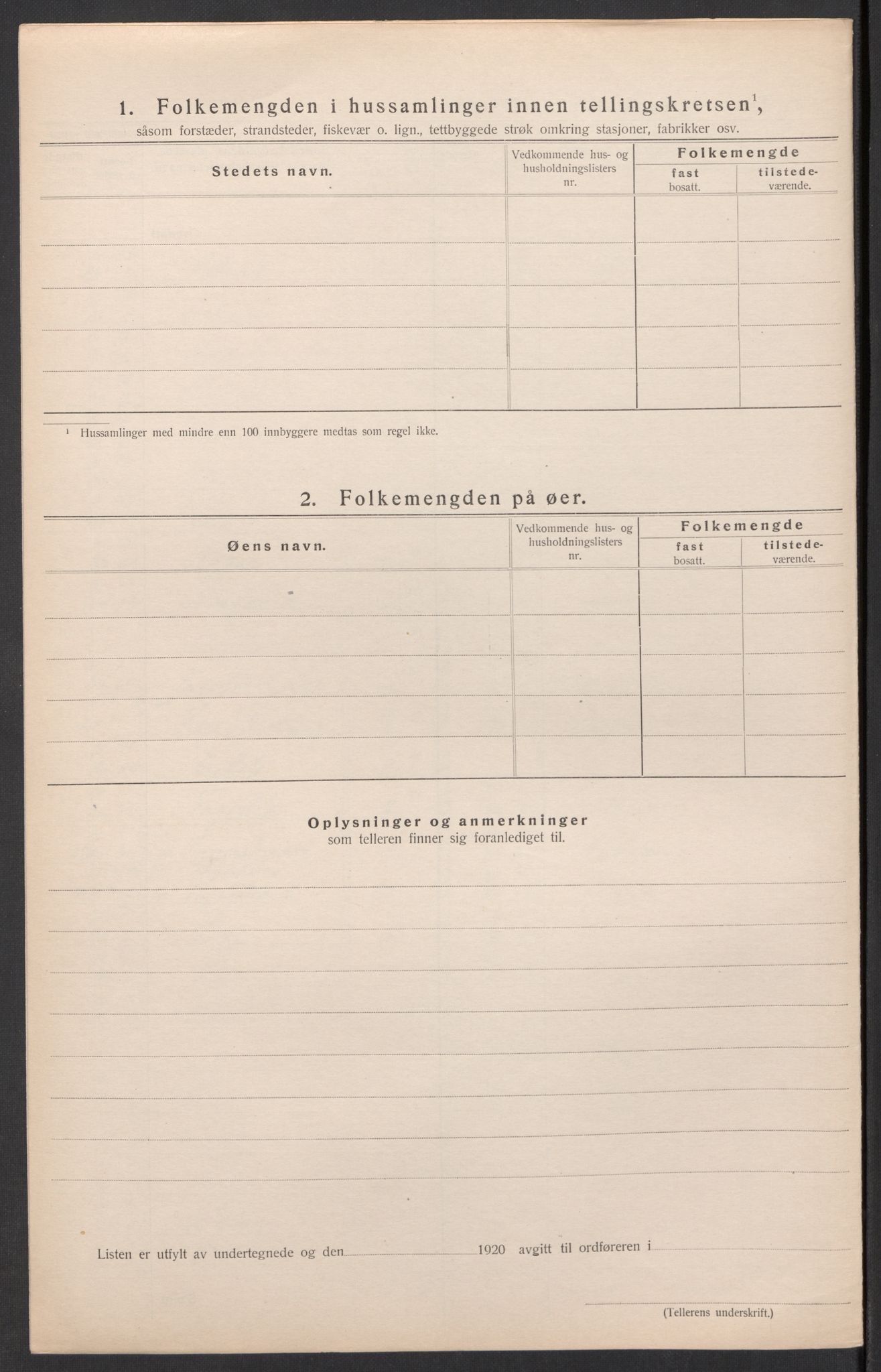 SAK, 1920 census for Nes (V-A), 1920, p. 19