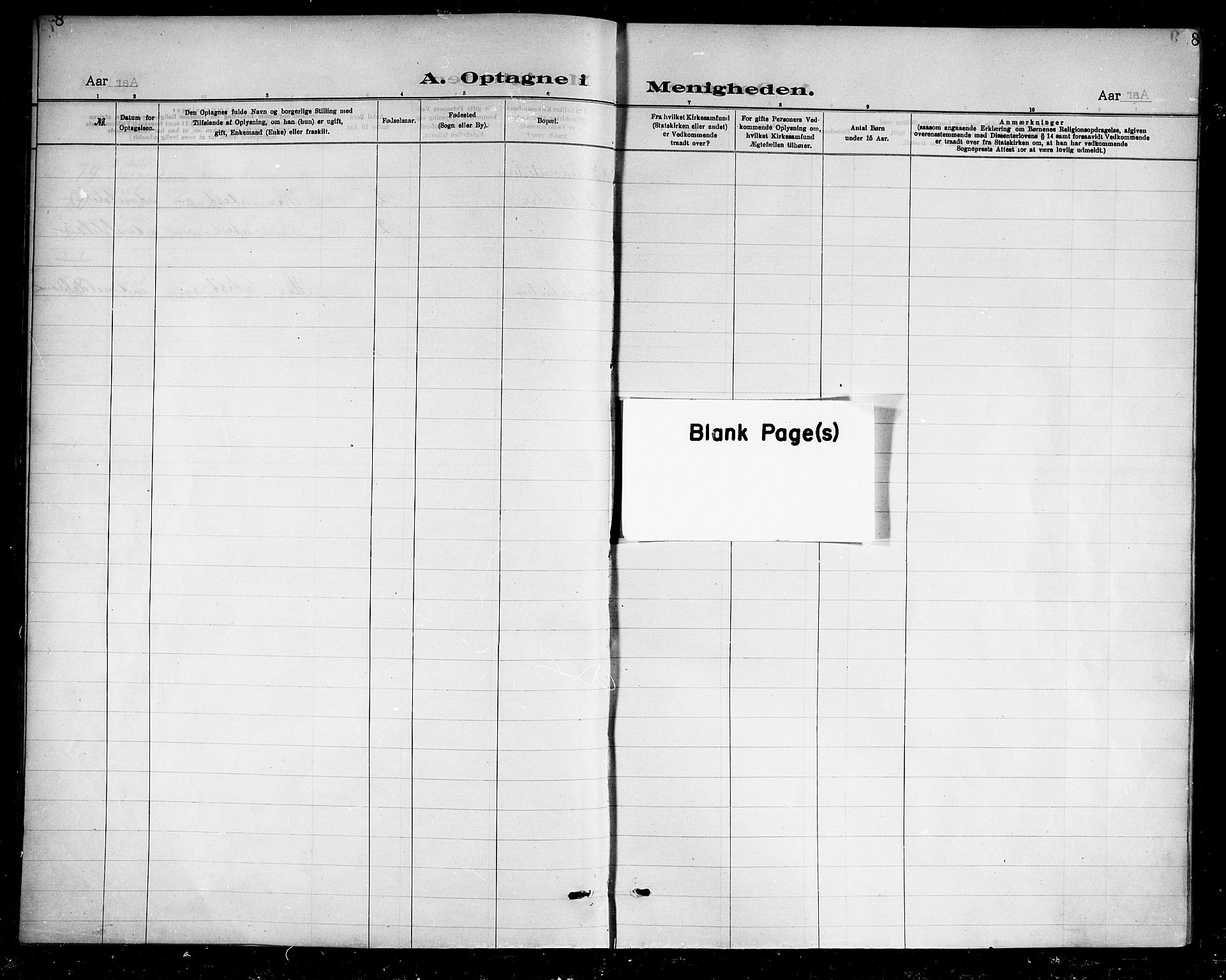 Ministerialprotokoller, klokkerbøker og fødselsregistre - Nordland, SAT/A-1459/888/L1274: Dissenter register no. 888D01, 1889-1902, p. 8