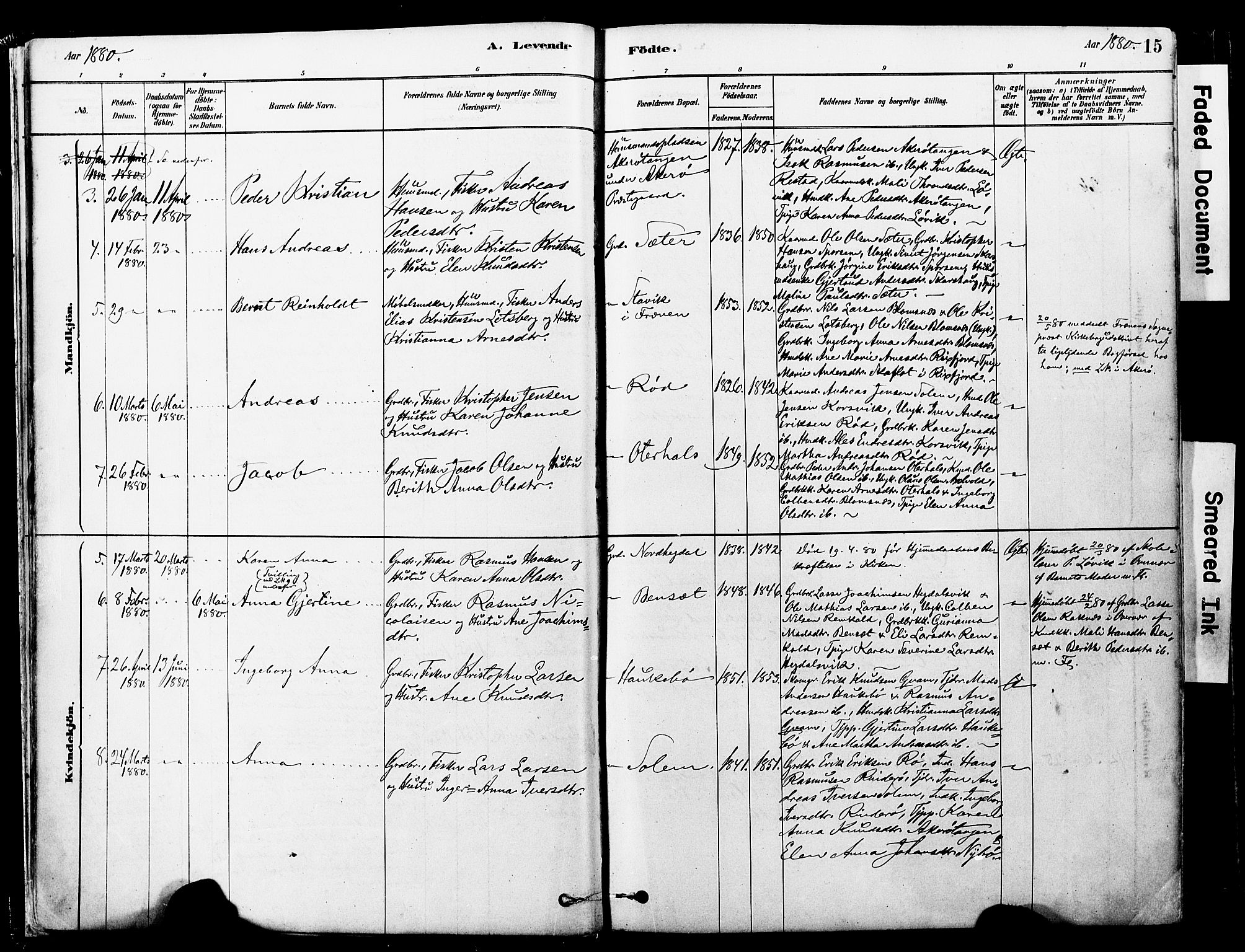 Ministerialprotokoller, klokkerbøker og fødselsregistre - Møre og Romsdal, AV/SAT-A-1454/560/L0721: Parish register (official) no. 560A05, 1878-1917, p. 15